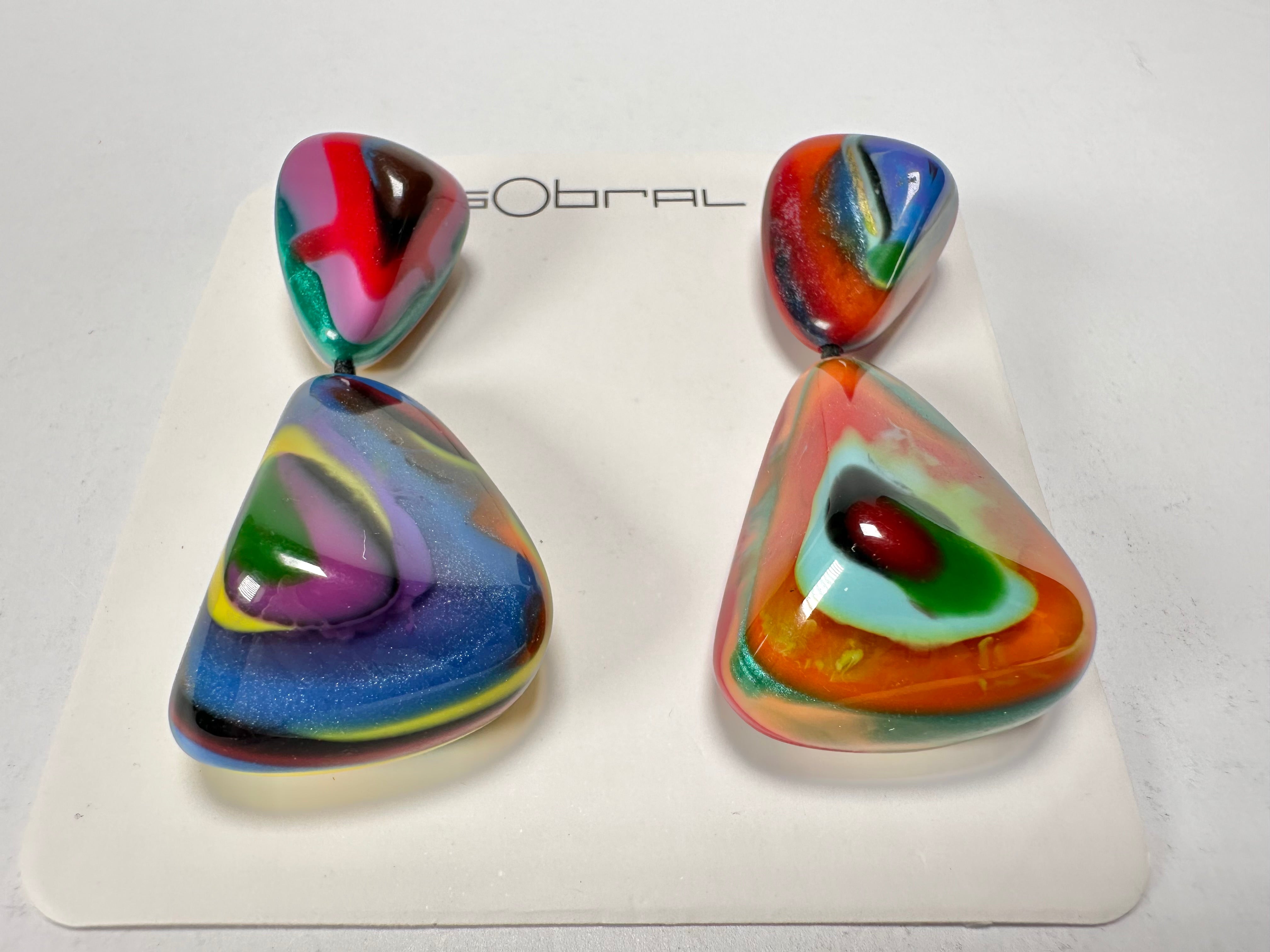 Sobral - Multi-Colour "Anton" Resin Earrings ( 003611 )