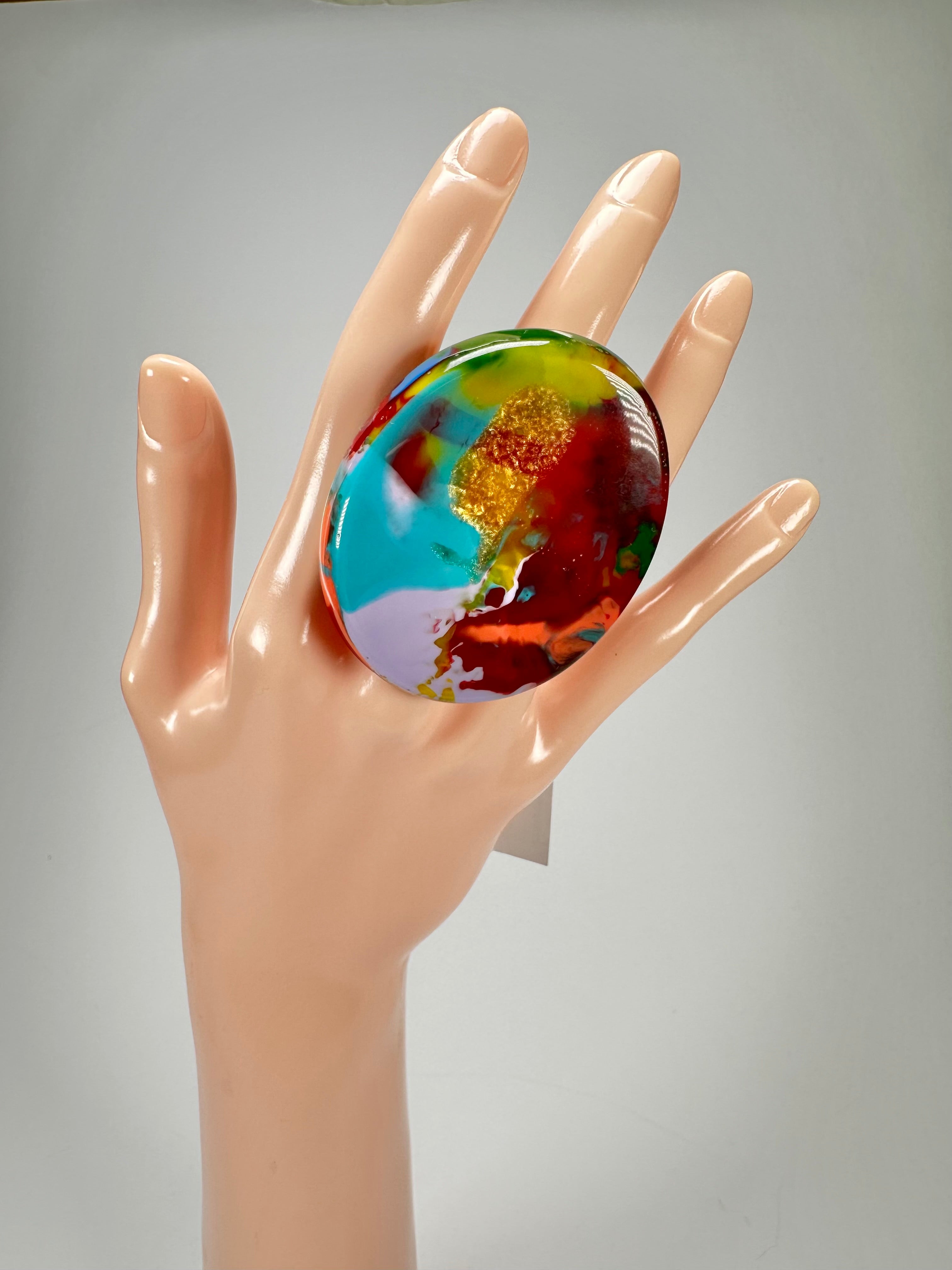 Sobral - Multi-Colour "Munique" K.Polido Resin Ring ( 005145 ) - Size UK U / US 10