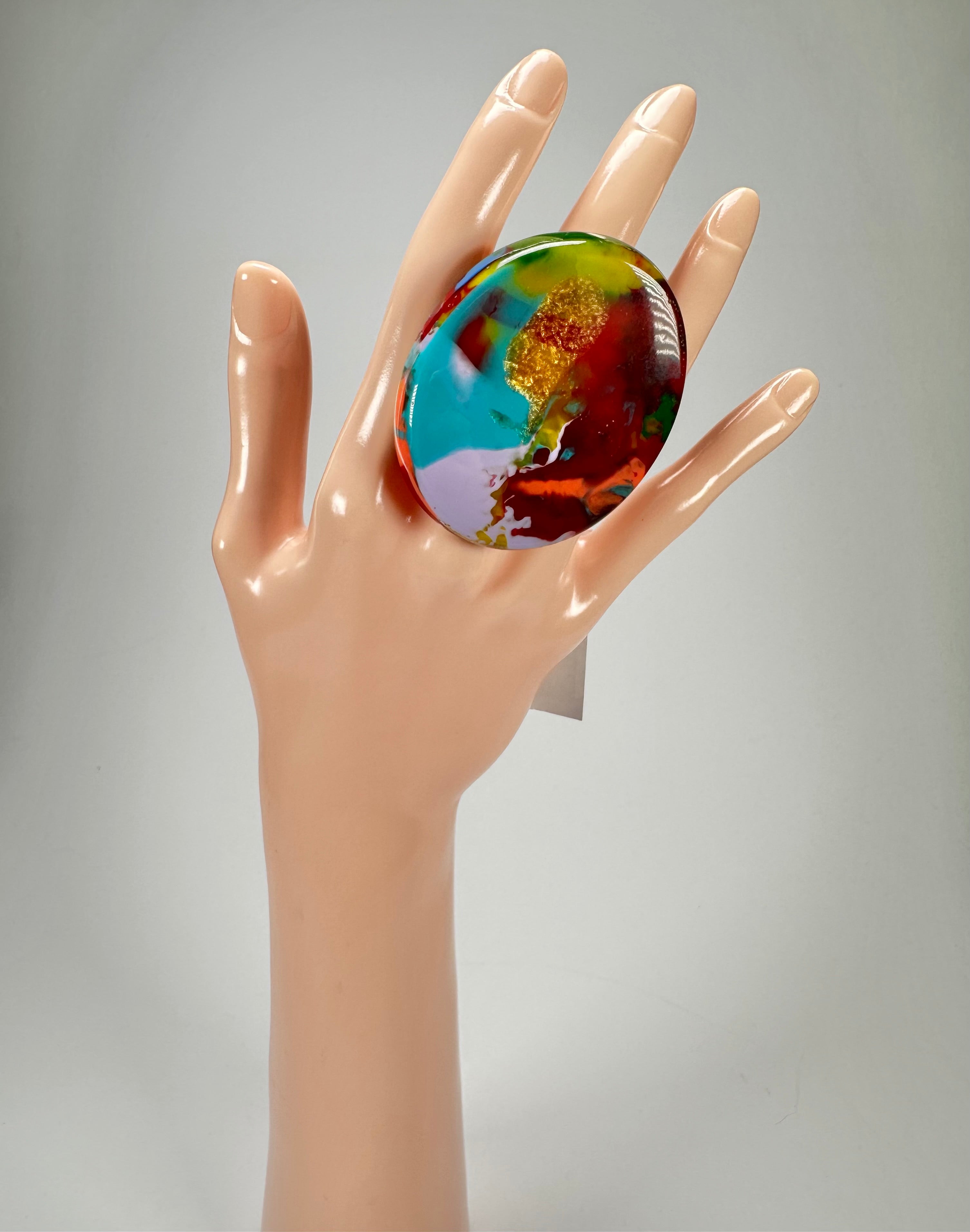 Sobral - Multi-Colour "Munique" K.Polido Resin Ring ( 005145 ) - Size UK U / US 10