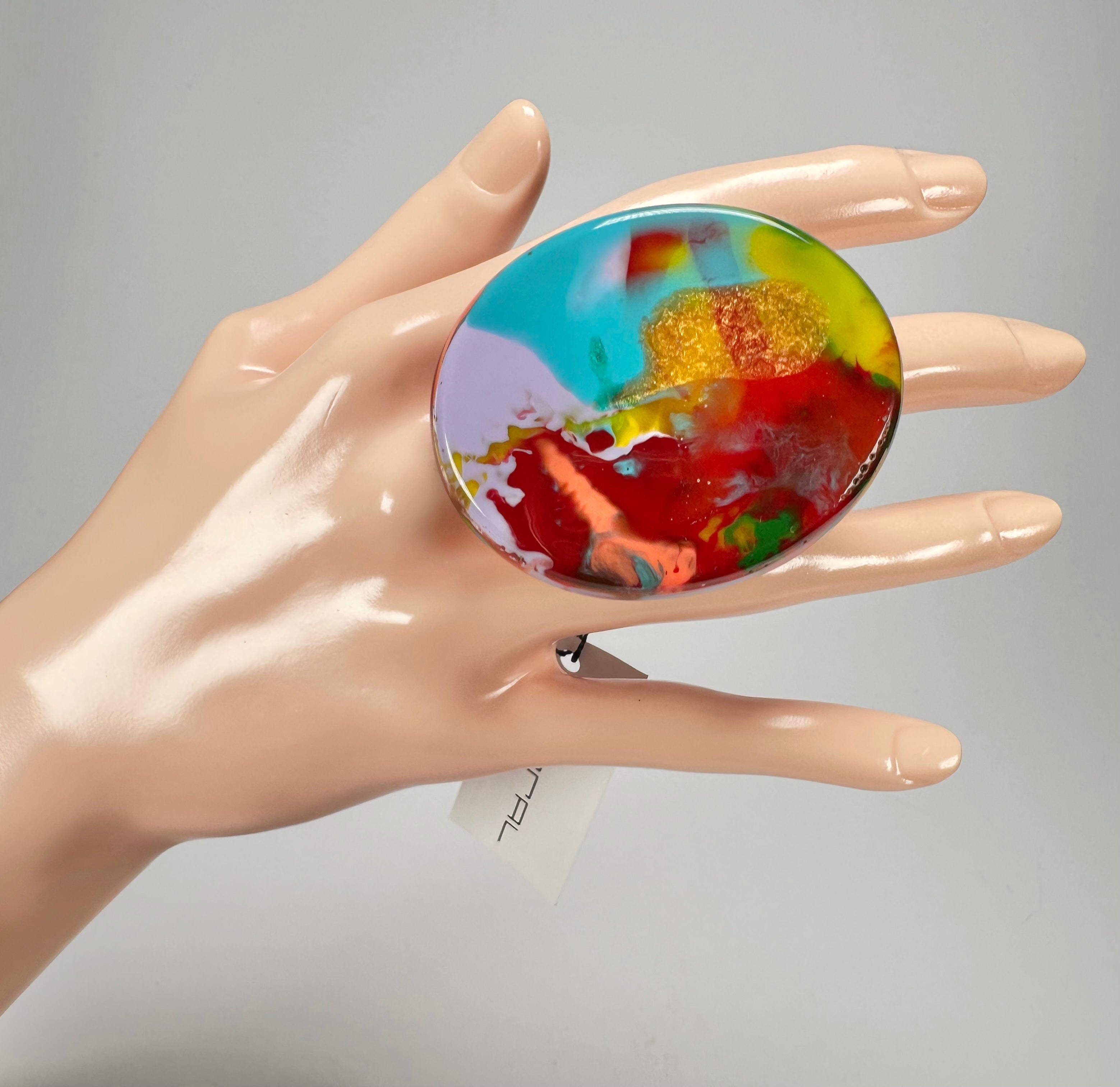Sobral - Multi-Colour "Munique" K.Polido Resin Ring ( 005145 ) - Size UK U / US 10