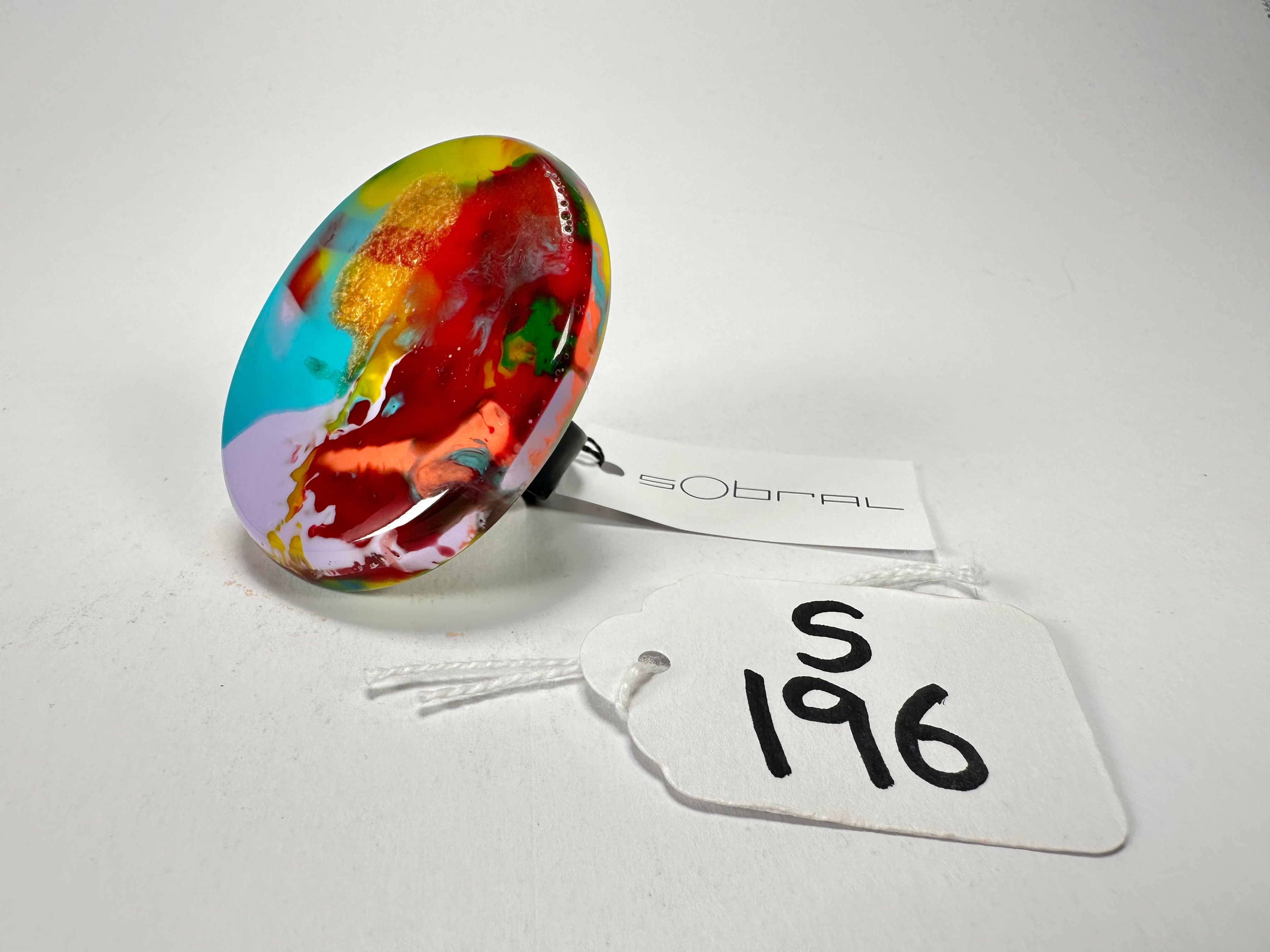 Sobral - Multi-Colour "Munique" K.Polido Resin Ring ( 005145 ) - Size UK U / US 10