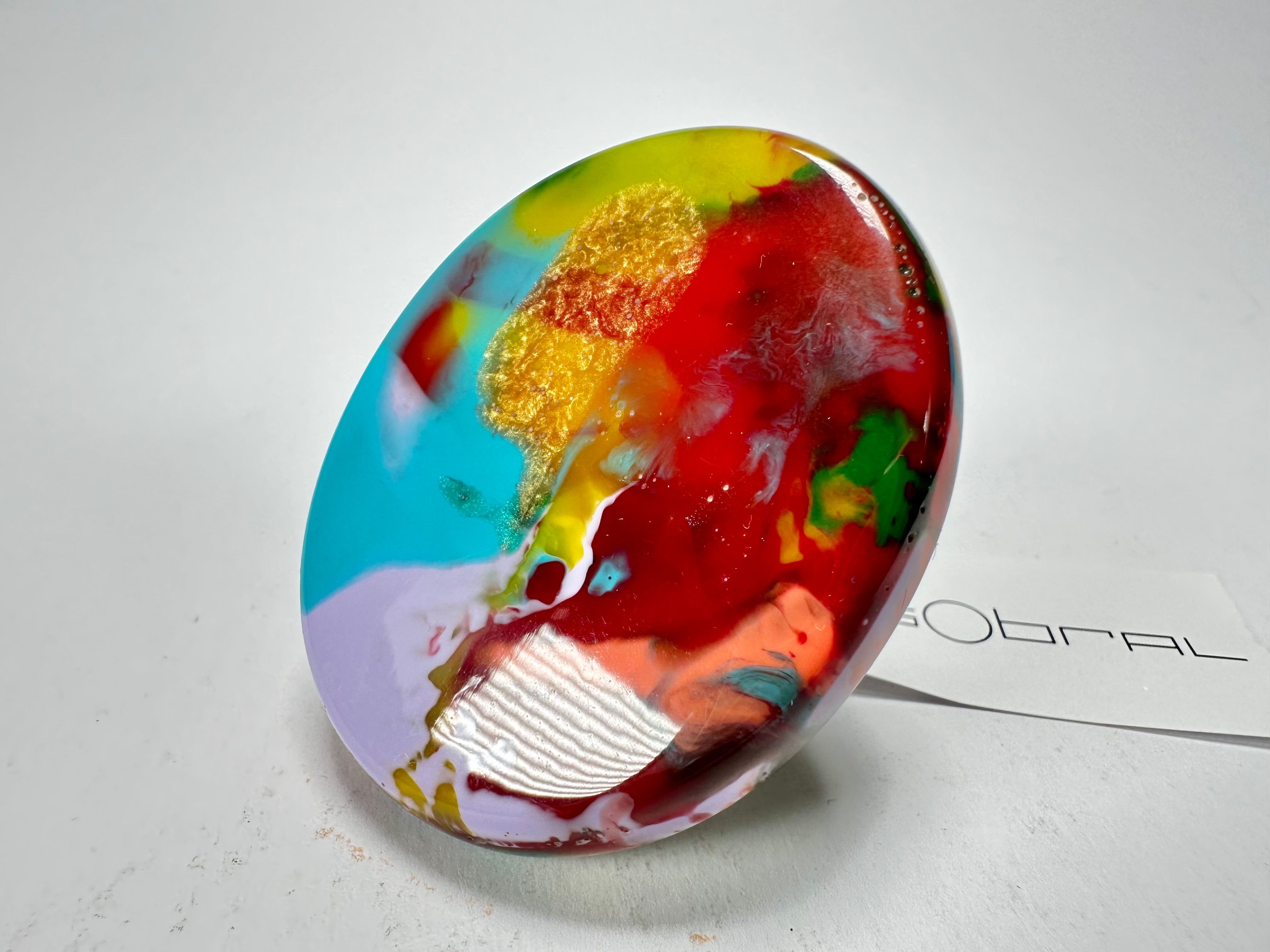 Sobral - Multi-Colour "Munique" K.Polido Resin Ring ( 005145 ) - Size UK U / US 10
