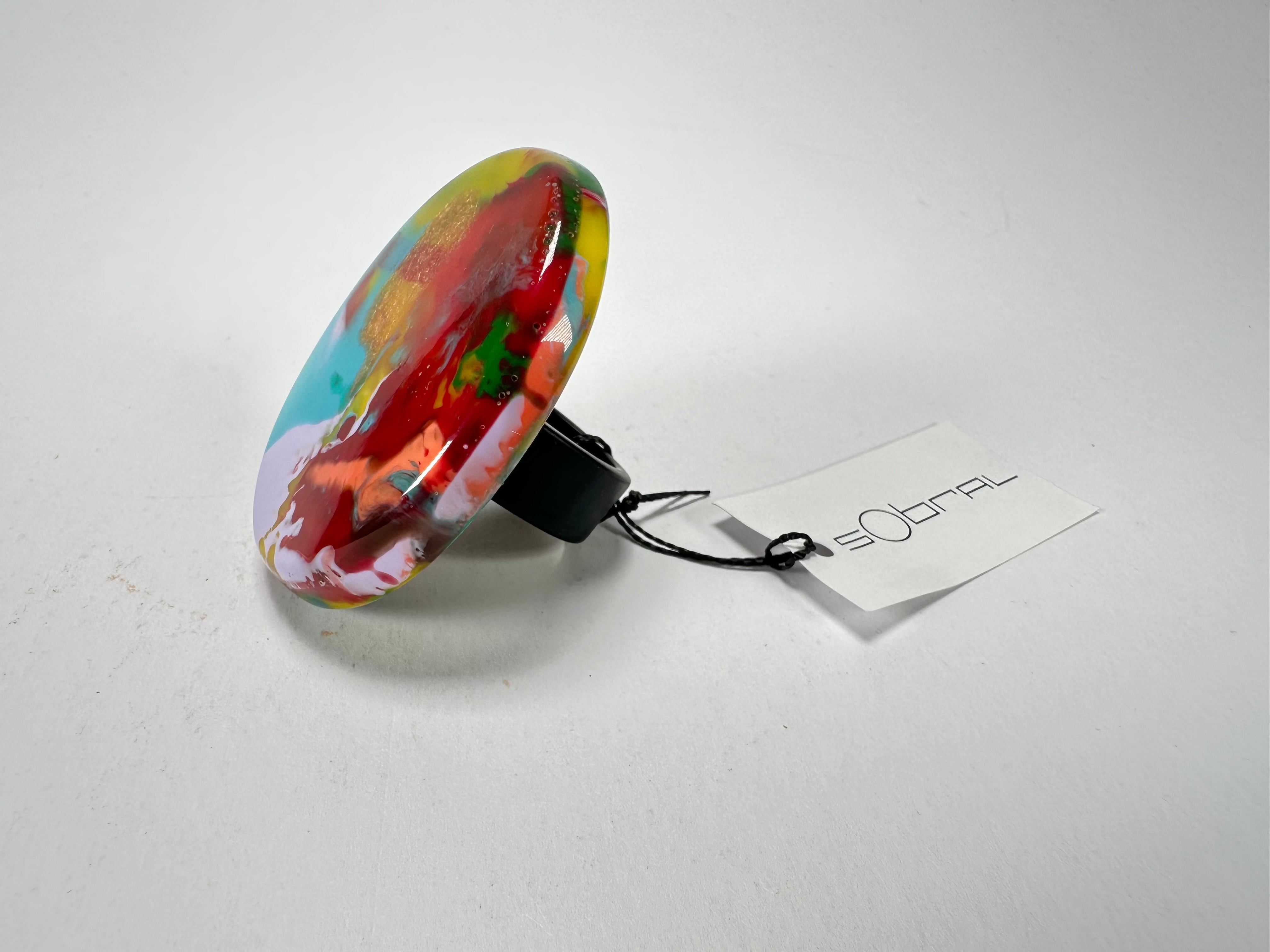 Sobral - Multi-Colour "Munique" K.Polido Resin Ring ( 005145 ) - Size UK U / US 10