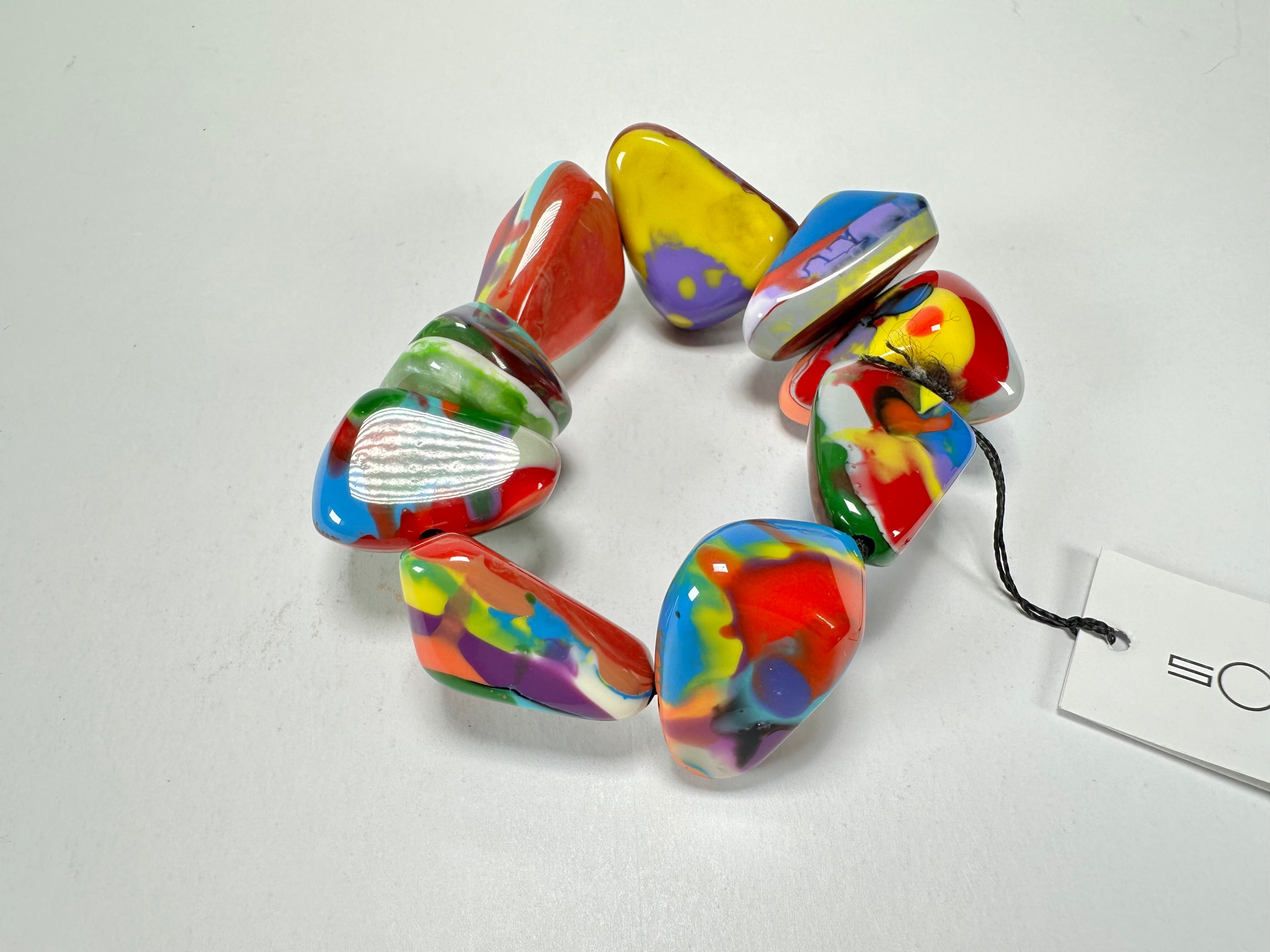 Sobral - Multi-Colour "Fuga" Diamante Elasticated Resin Bracelet ( 003619 )