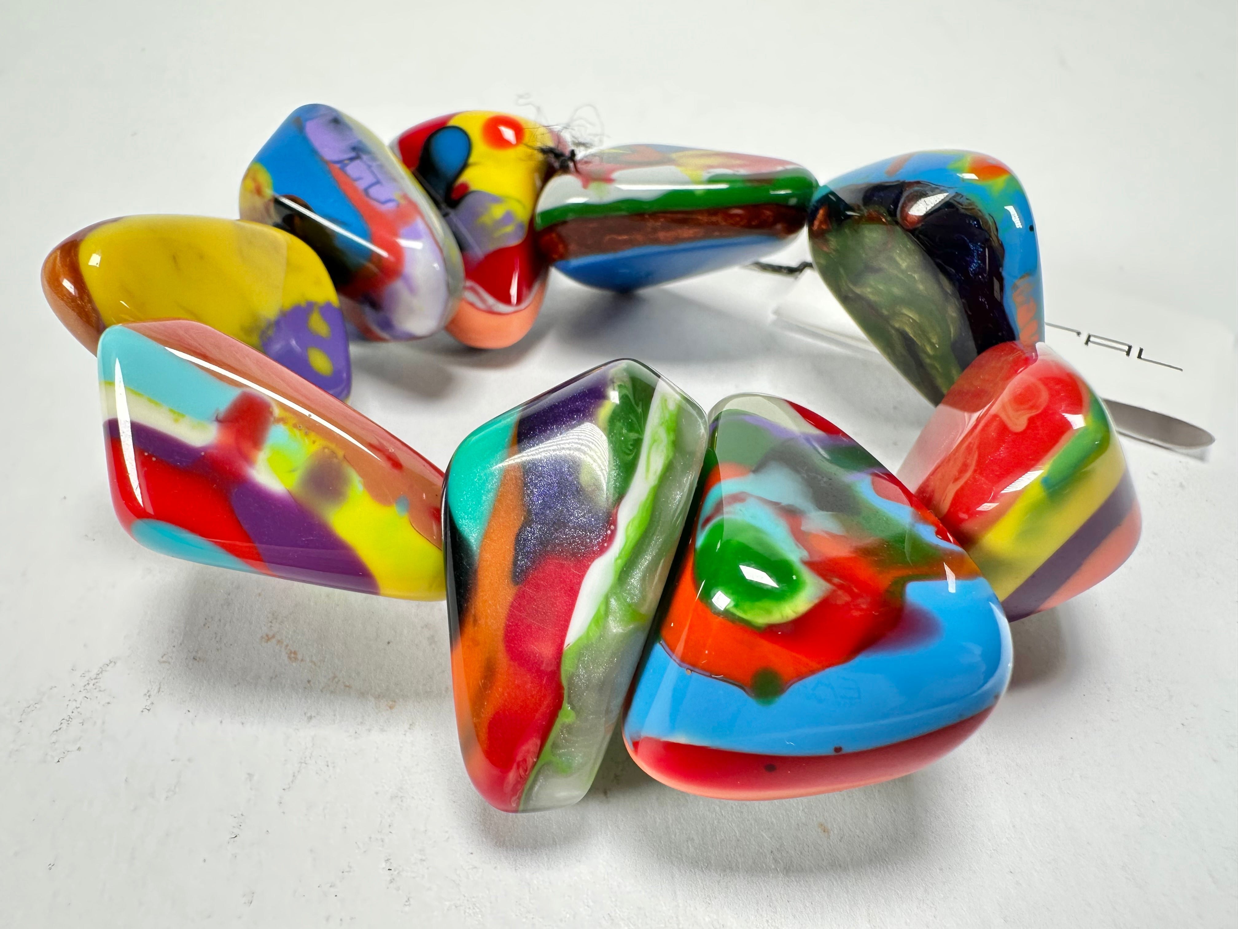 Sobral - Multi-Colour "Fuga" Diamante Elasticated Resin Bracelet ( 003619 )