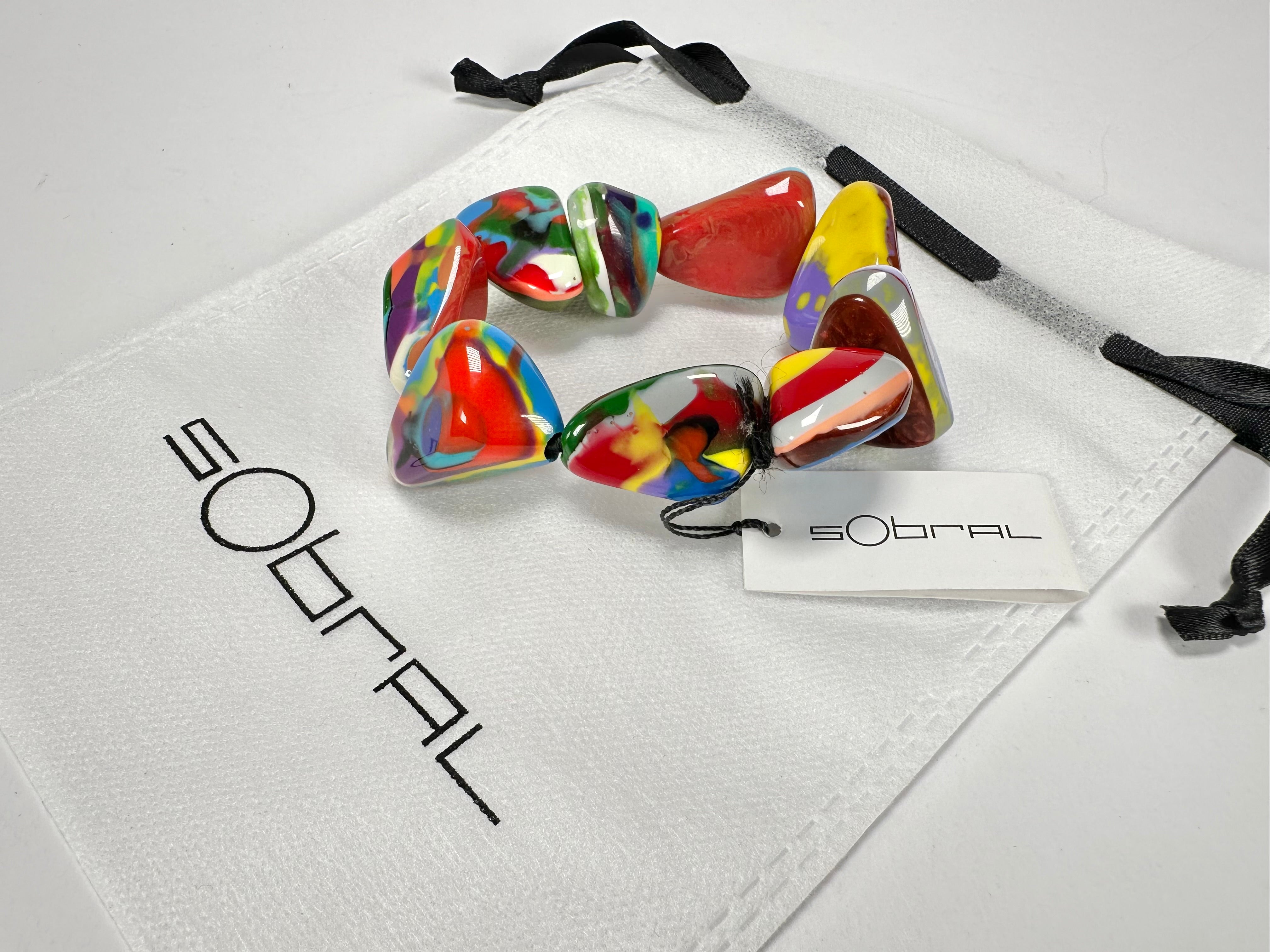 Sobral - Multi-Colour "Fuga" Diamante Elasticated Resin Bracelet ( 003619 )