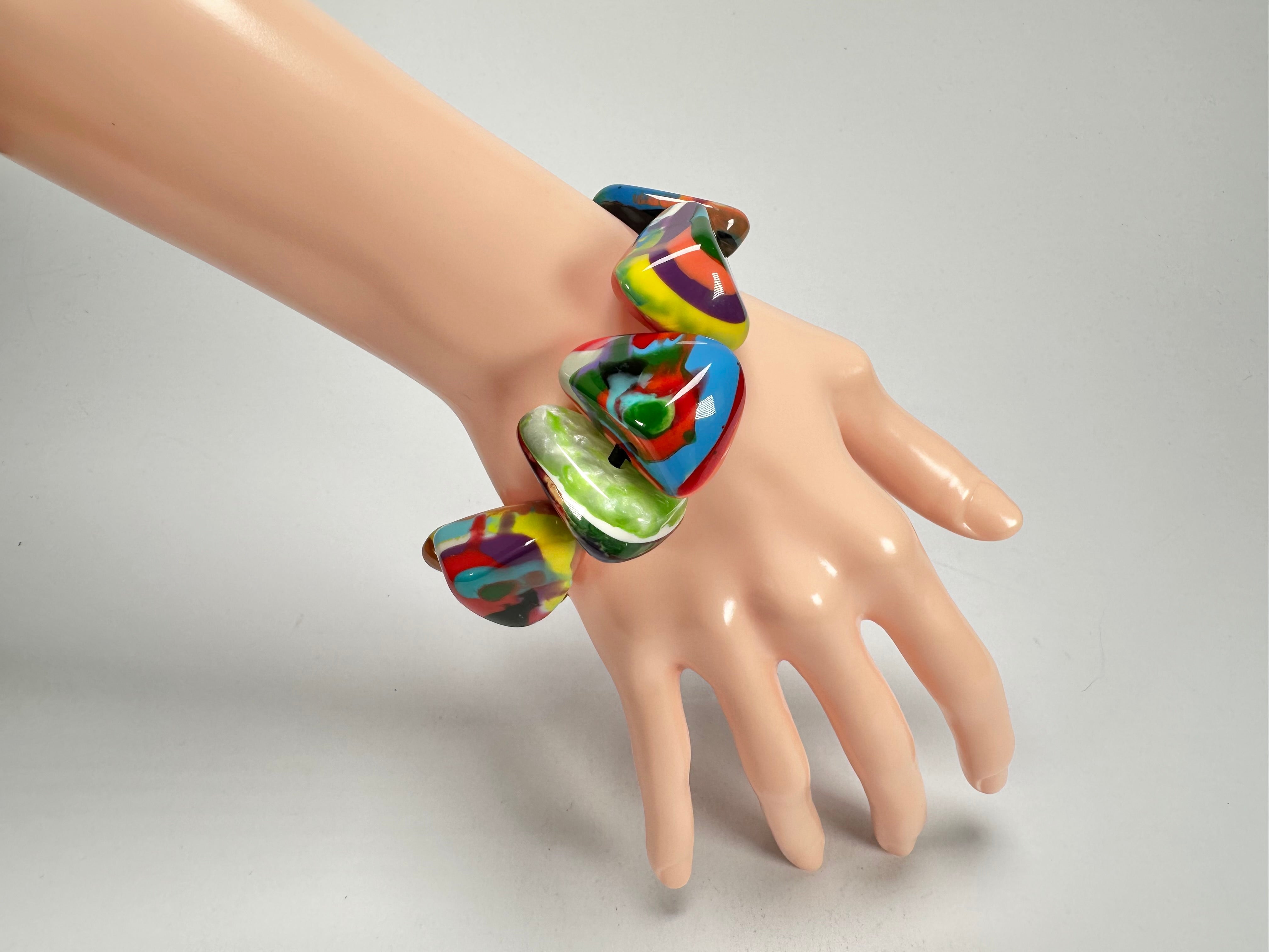 Sobral - Multi-Colour "Fuga" Diamante Elasticated Resin Bracelet ( 003619 )