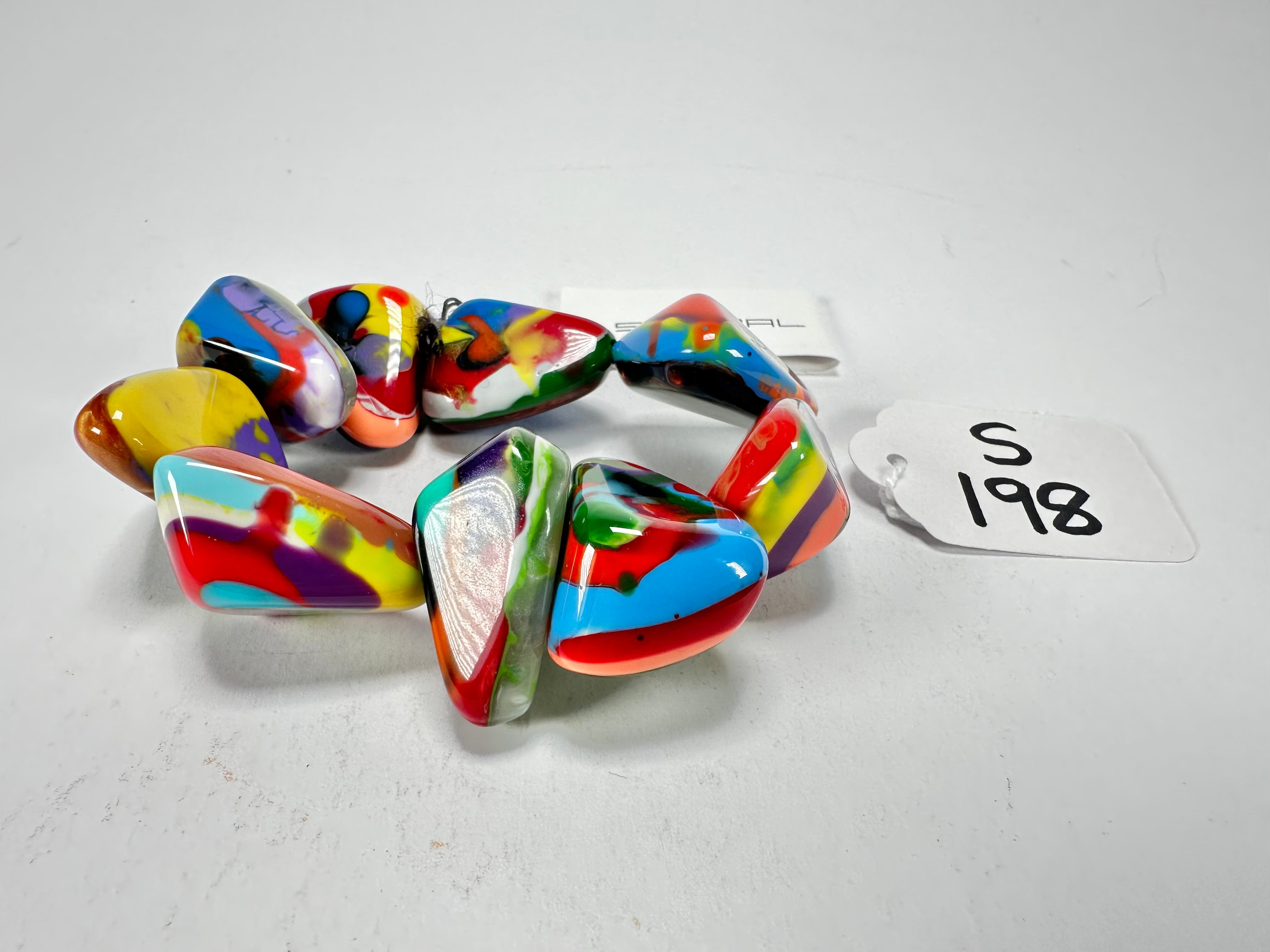 Sobral - Multi-Colour "Fuga" Diamante Elasticated Resin Bracelet ( 003619 )