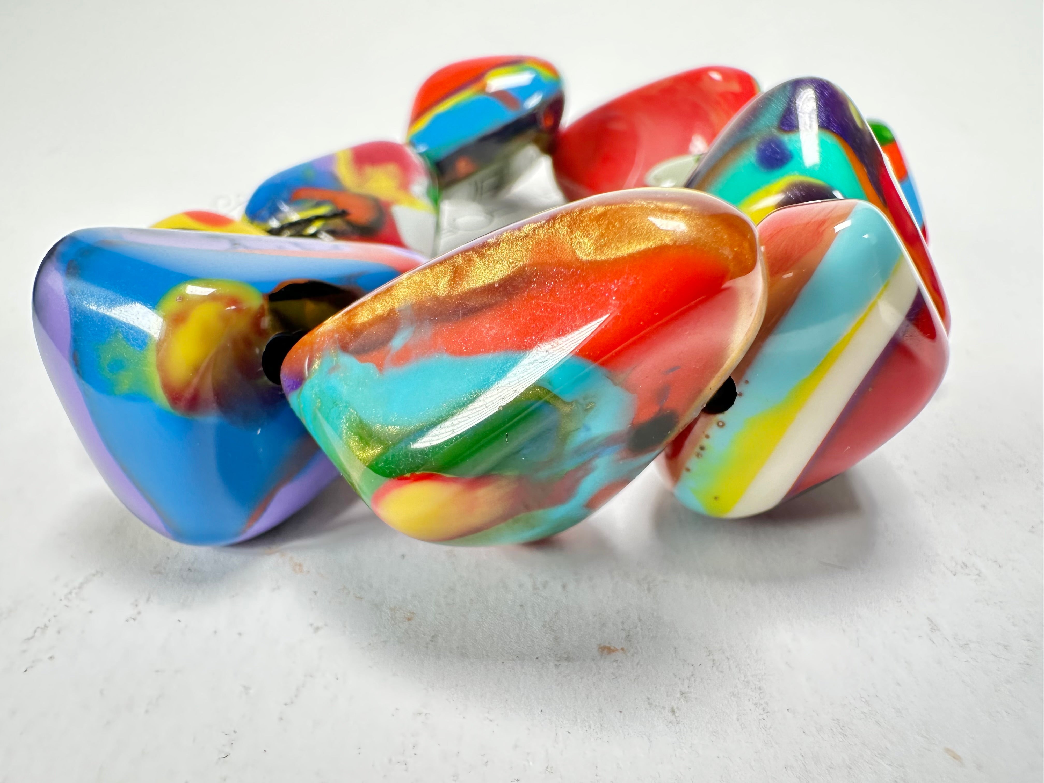 Sobral - Multi-Colour "Fuga" Diamante Elasticated Resin Bracelet ( 003619 )
