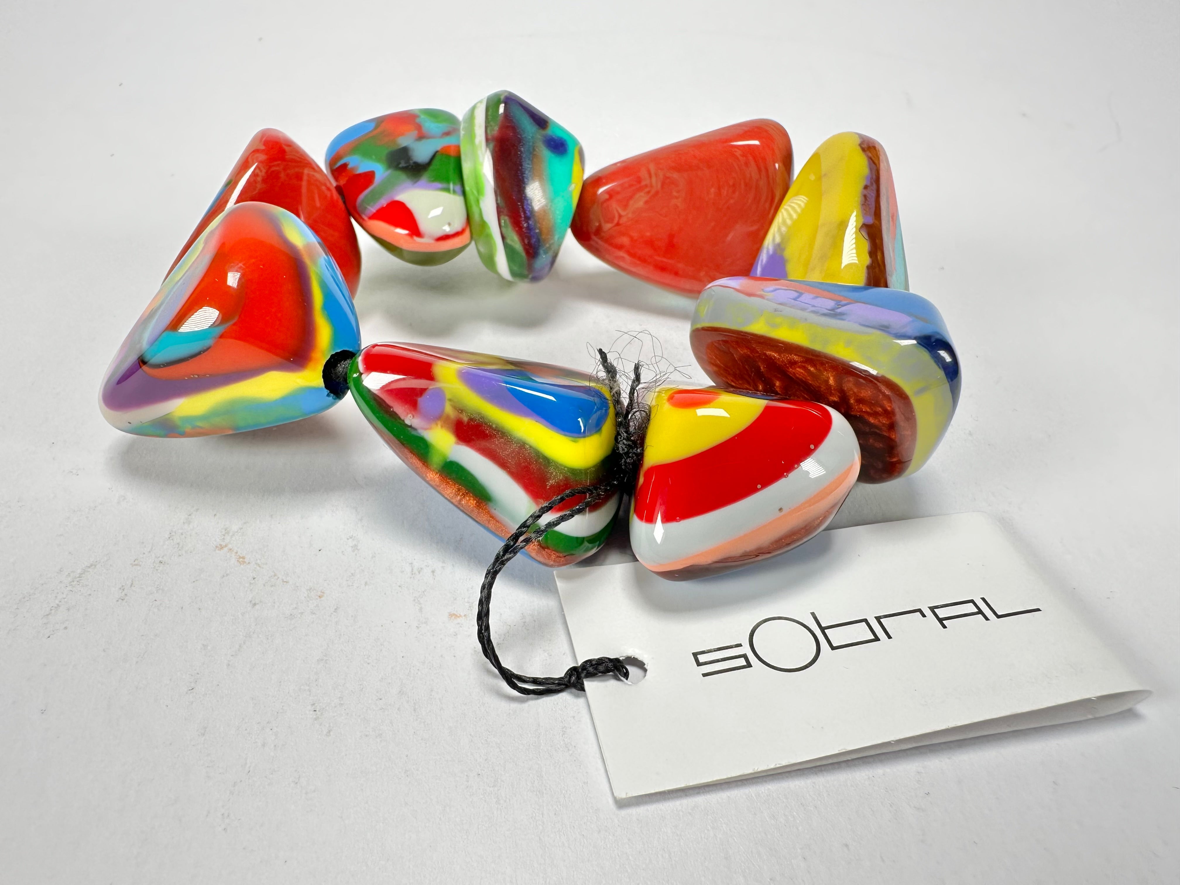 Sobral - Multi-Colour "Fuga" Diamante Elasticated Resin Bracelet ( 003619 )