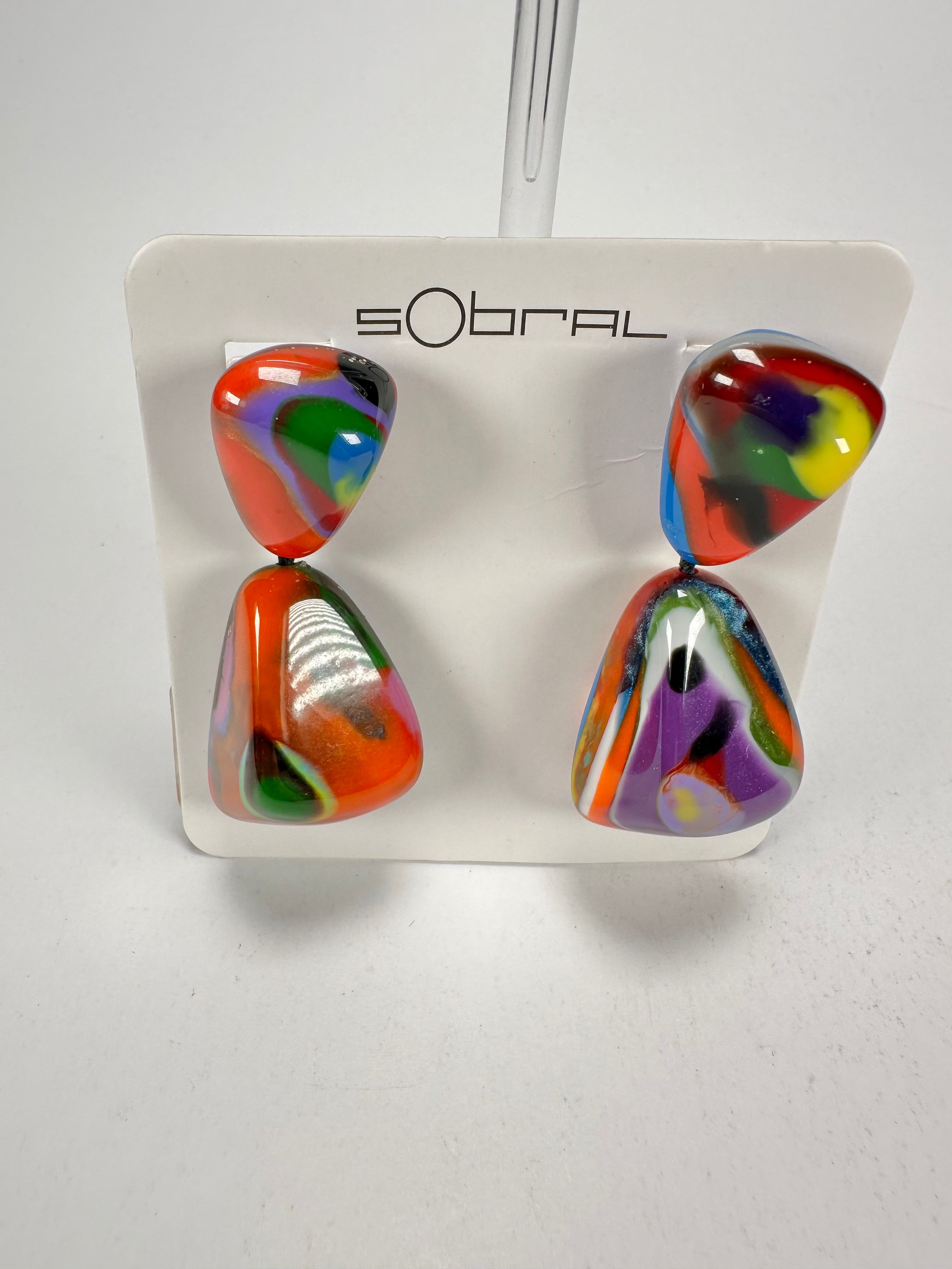Sobral - Multi-Colour "Anton" Resin Earrings ( 003611 )