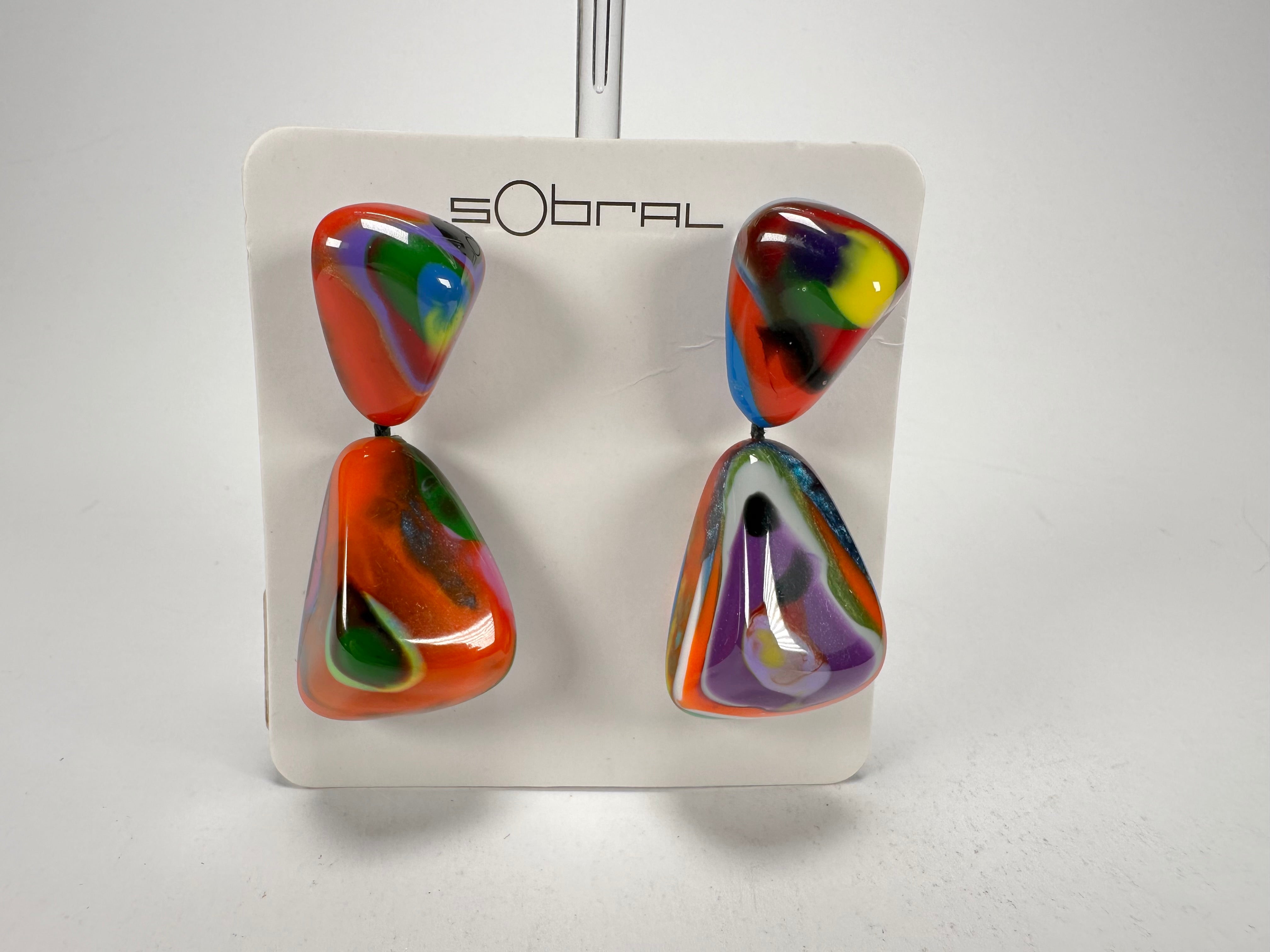 Sobral - Multi-Colour "Anton" Resin Earrings ( 003611 )