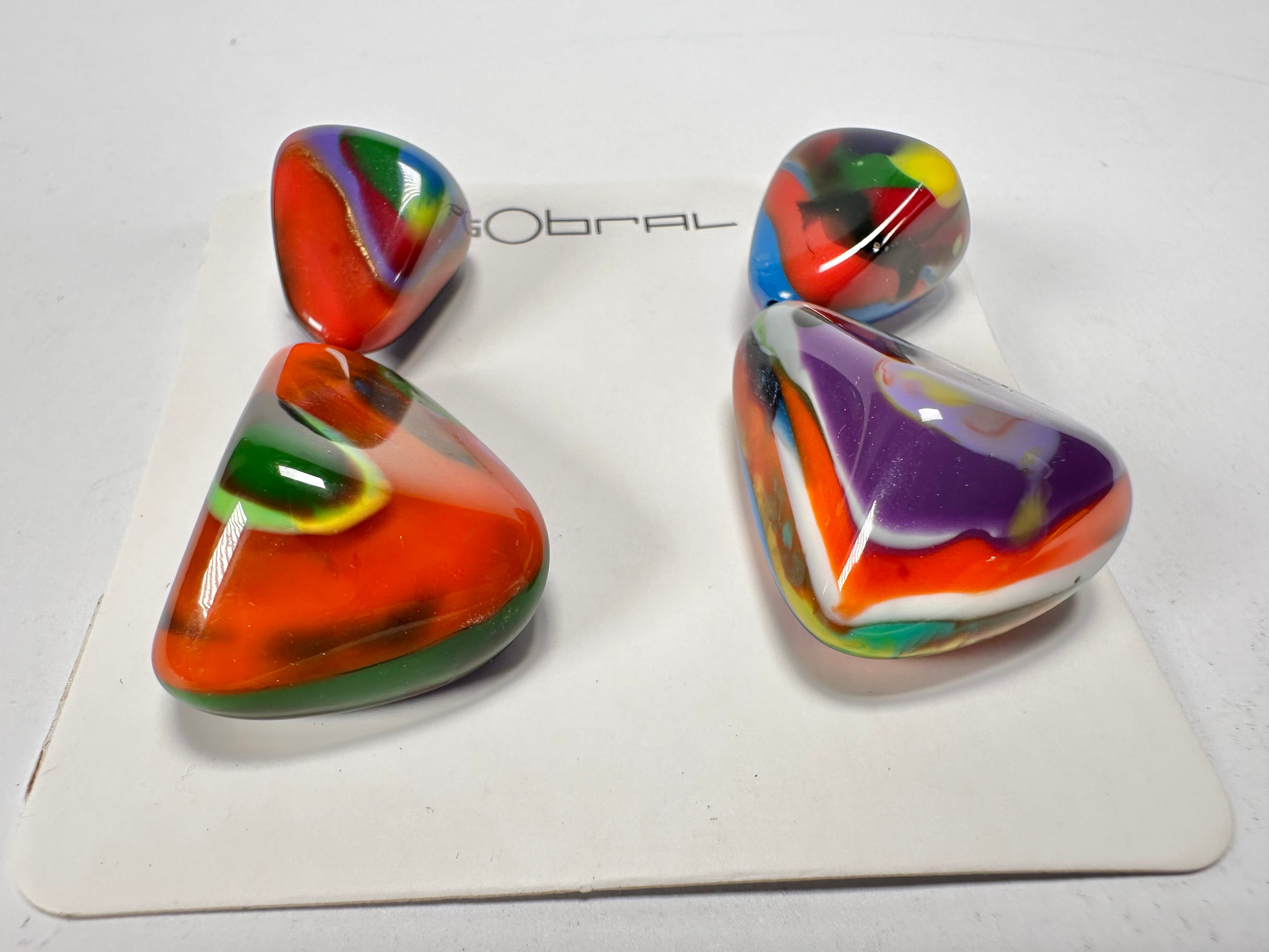 Sobral - Multi-Colour "Anton" Resin Earrings ( 003611 )