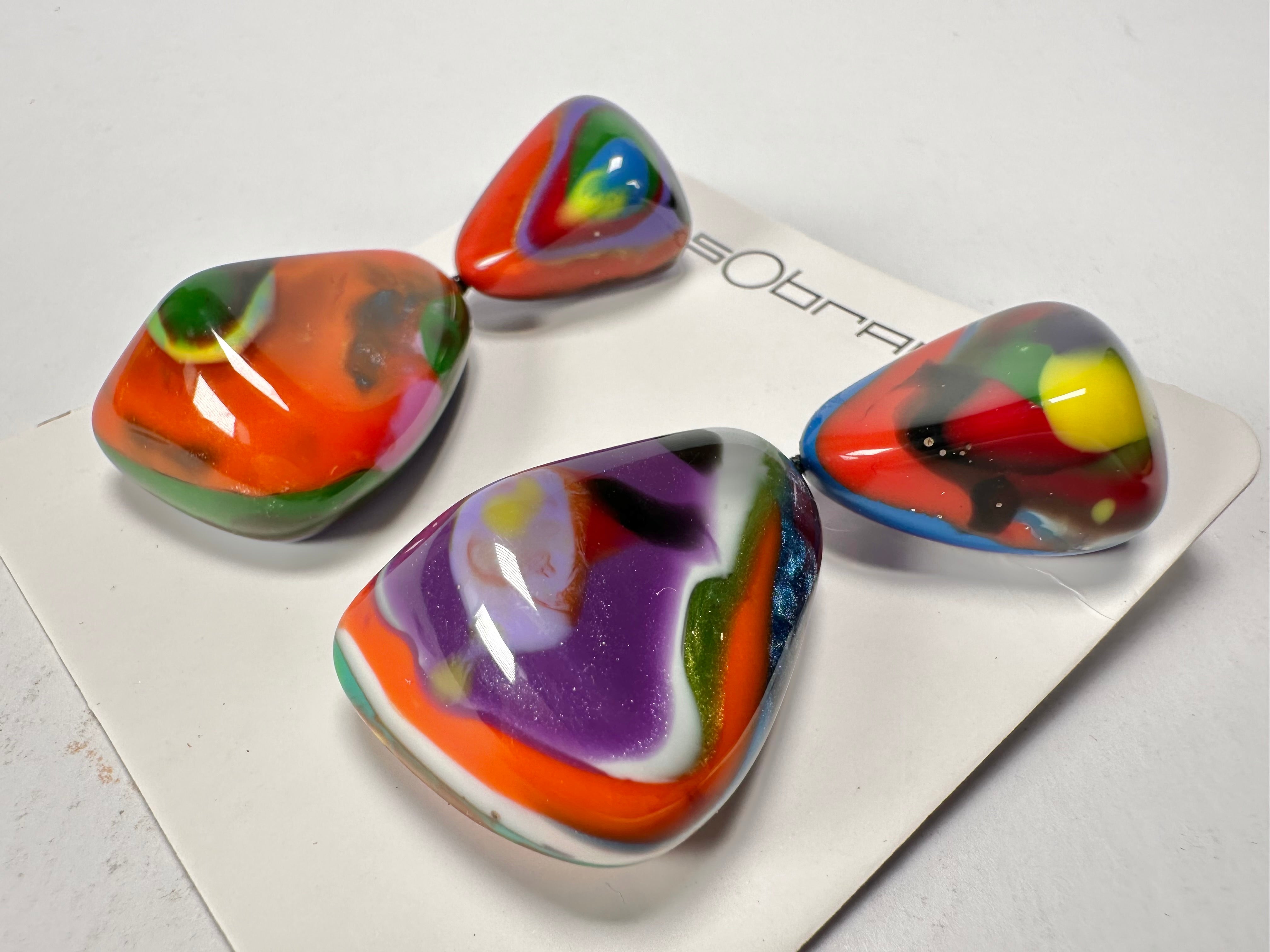 Sobral - Multi-Colour "Anton" Resin Earrings ( 003611 )
