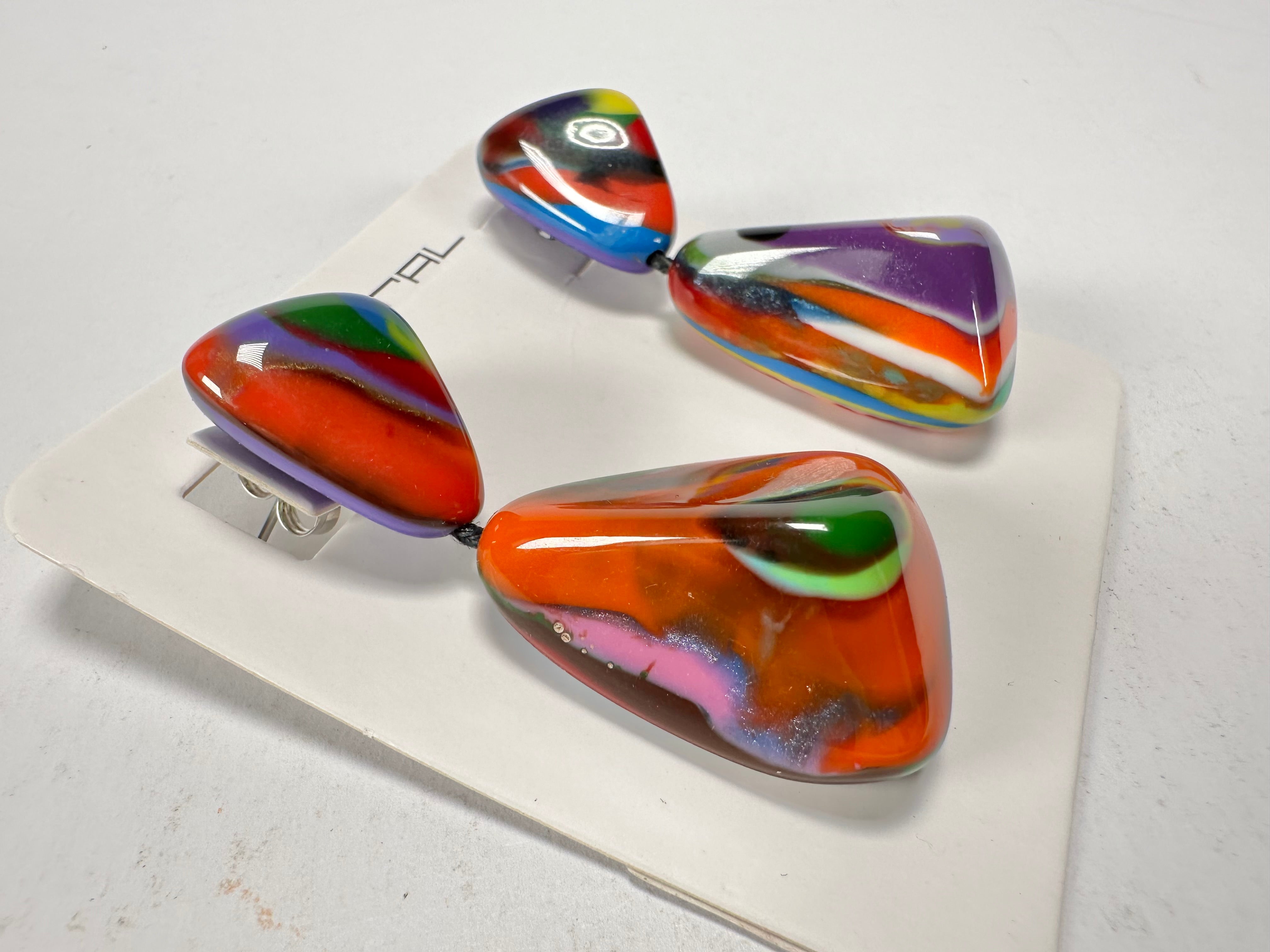 Sobral - Multi-Colour "Anton" Resin Earrings ( 003611 )