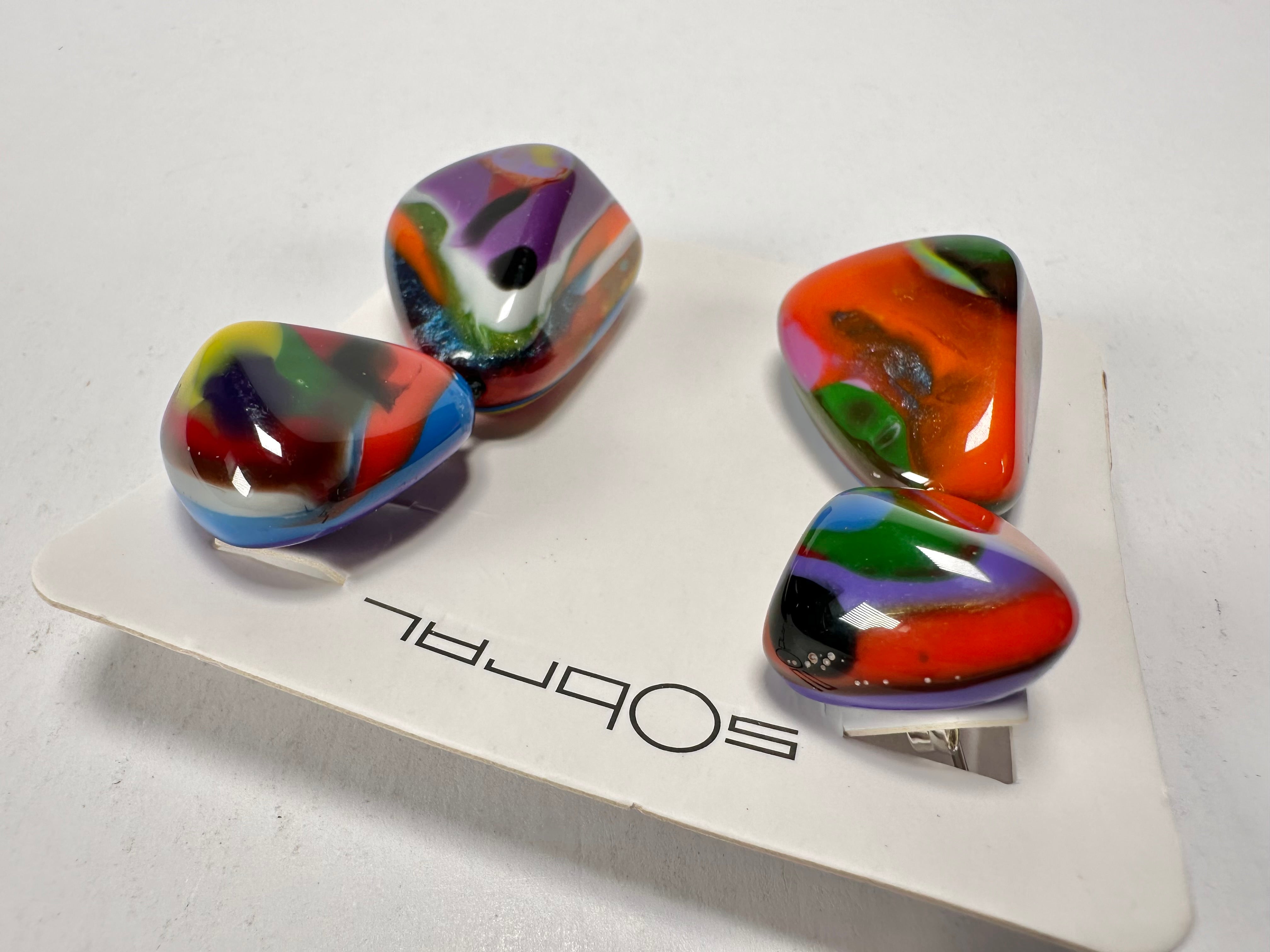 Sobral - Multi-Colour "Anton" Resin Earrings ( 003611 )