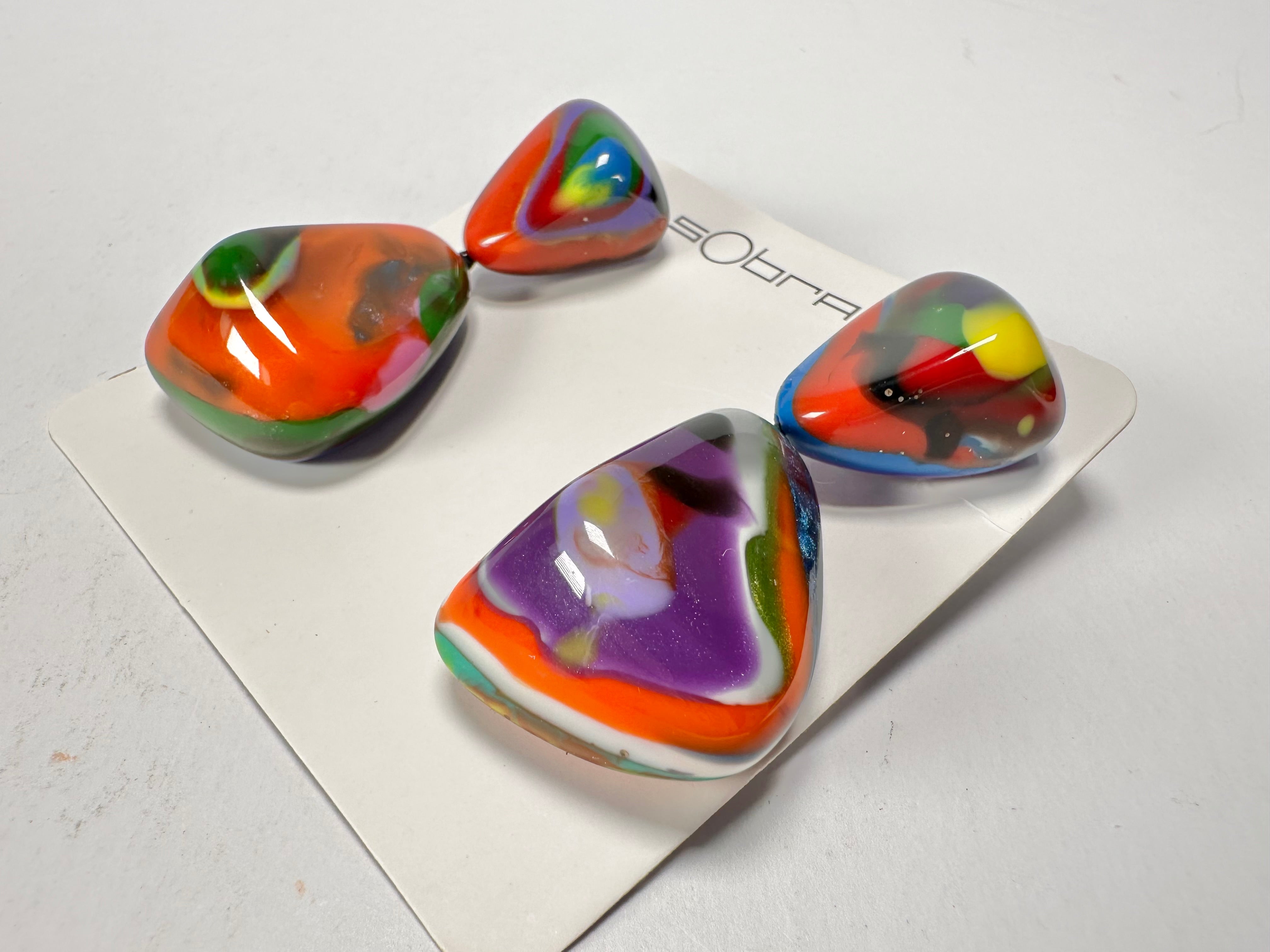 Sobral - Multi-Colour "Anton" Resin Earrings ( 003611 )