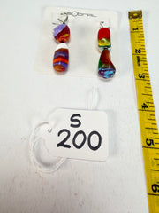Sobral - Multi-Colour "Dual Stack" Studio Creation Pollock Resin Earrings ( 000000 )