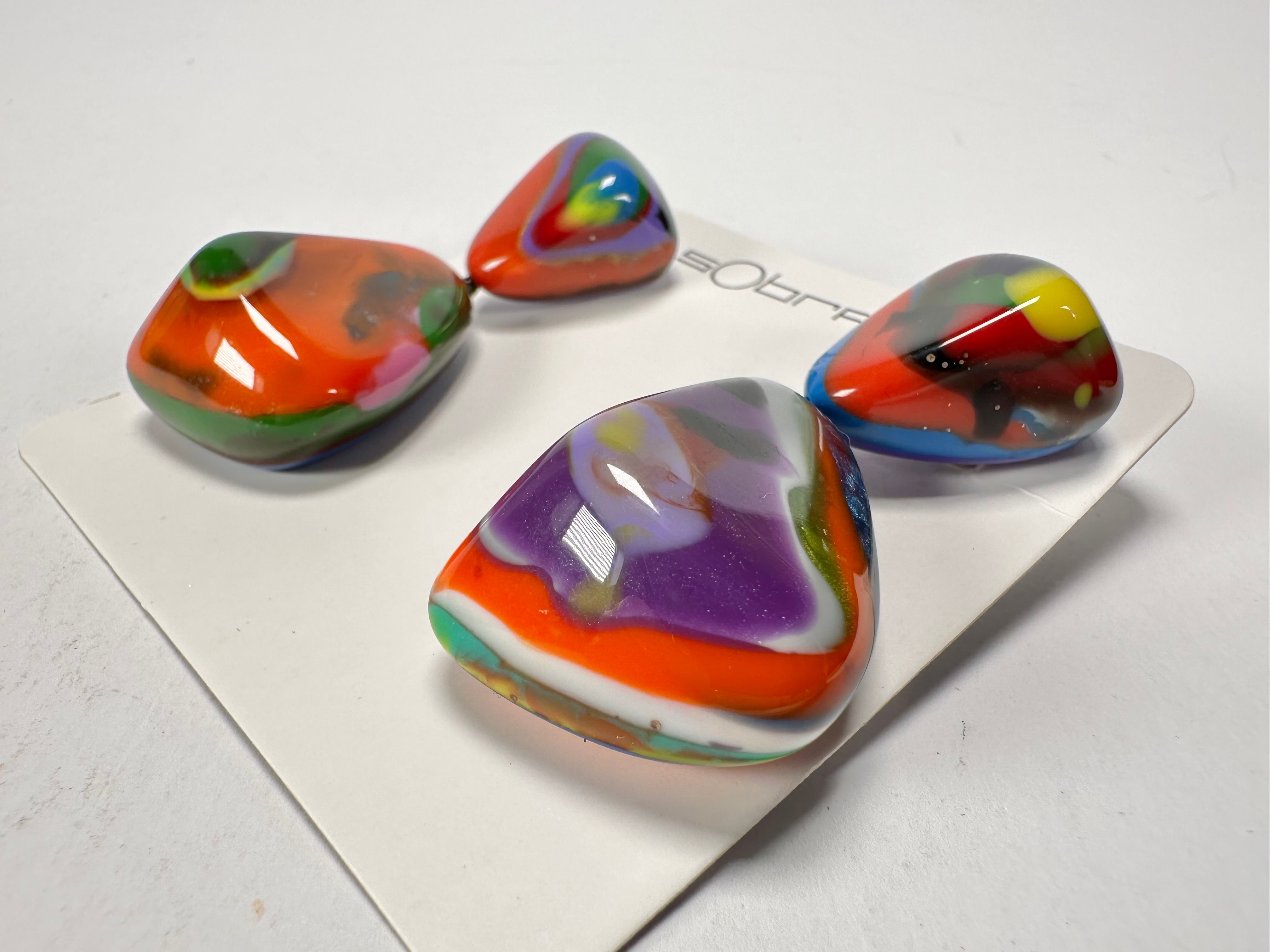 Sobral - Multi-Colour "Anton" Resin Earrings ( 003611 )