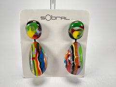 Sobral - Multi-Colour "Clave Efeitos" K.Polido Resin Earrings ( 004606 )