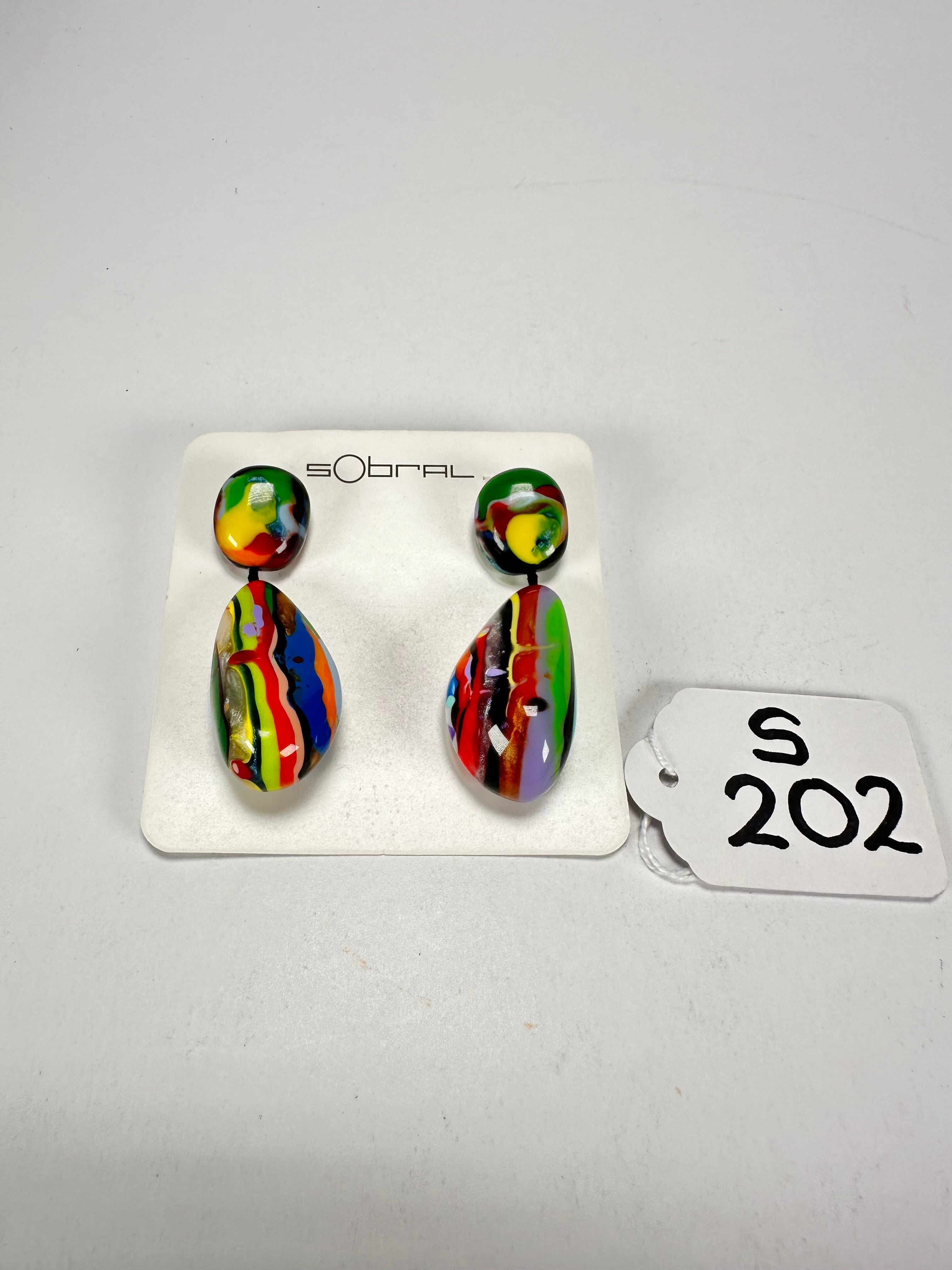 Sobral - Multi-Colour "Clave Efeitos" K.Polido Resin Earrings ( 004606 )
