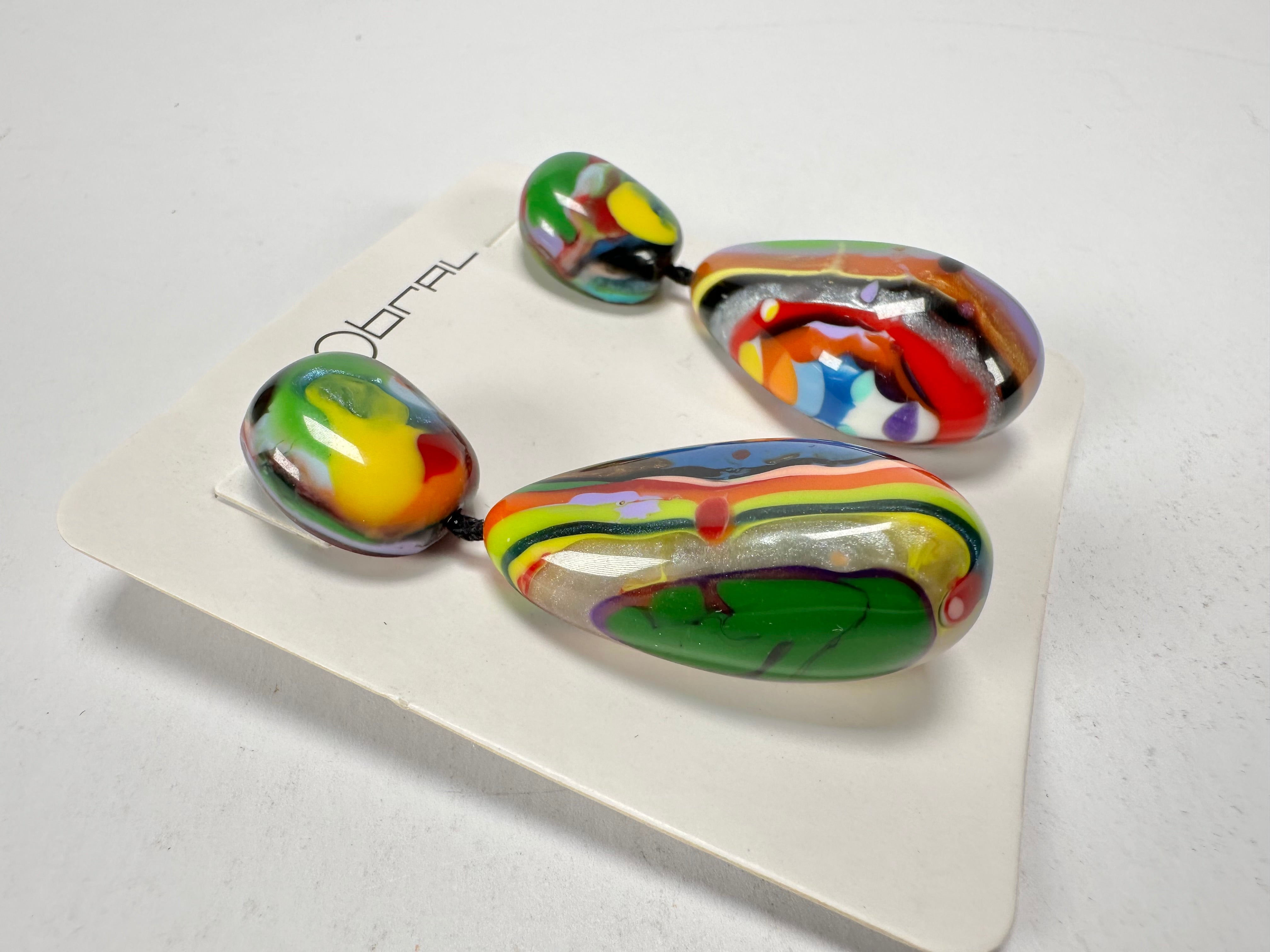 Sobral - Multi-Colour "Clave Efeitos" K.Polido Resin Earrings ( 004606 )