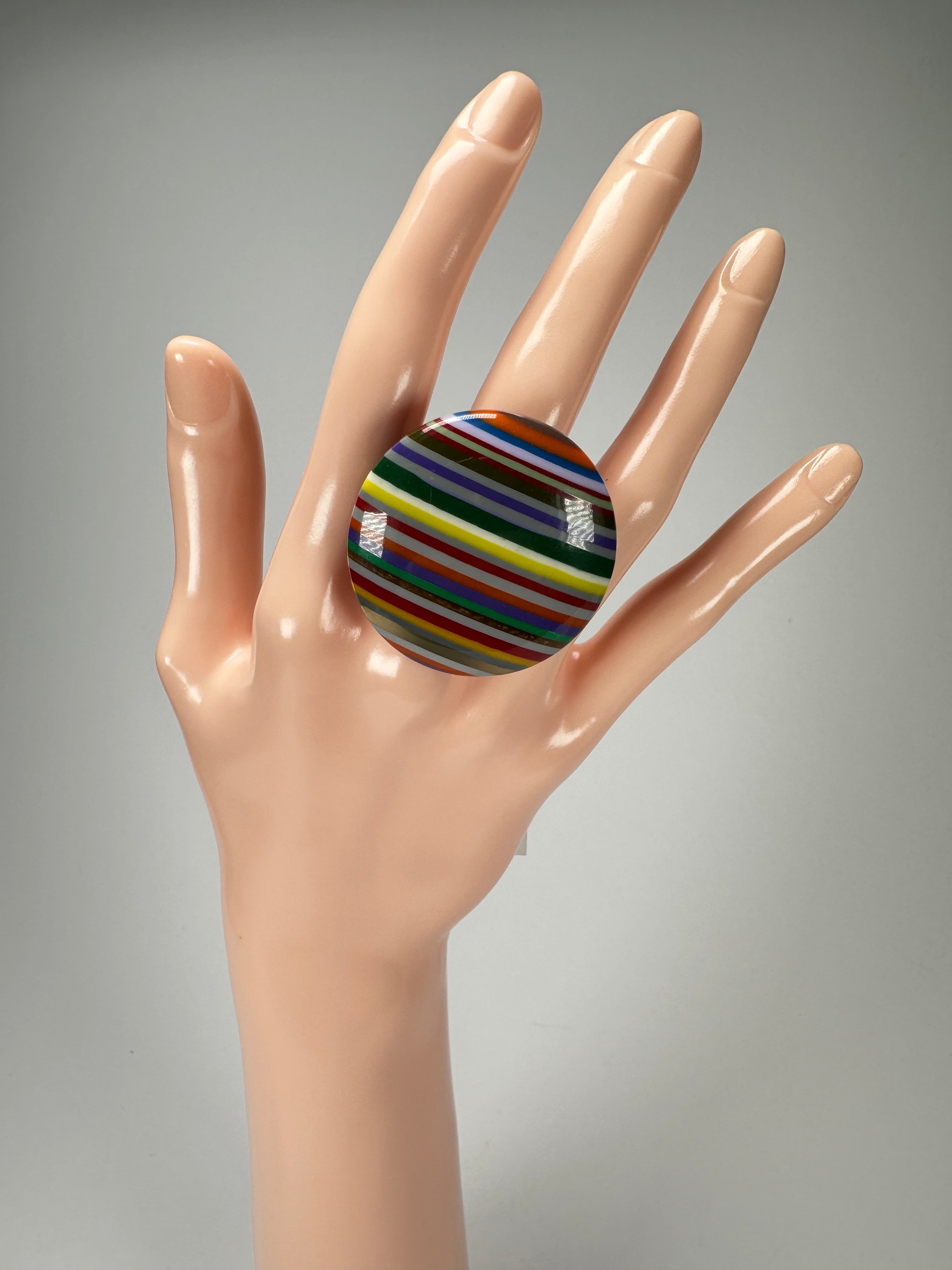 Sobral - Pop Art "Bead Efeitos" Resin Ring ( 004764 ) - Size UK P / US 7.5