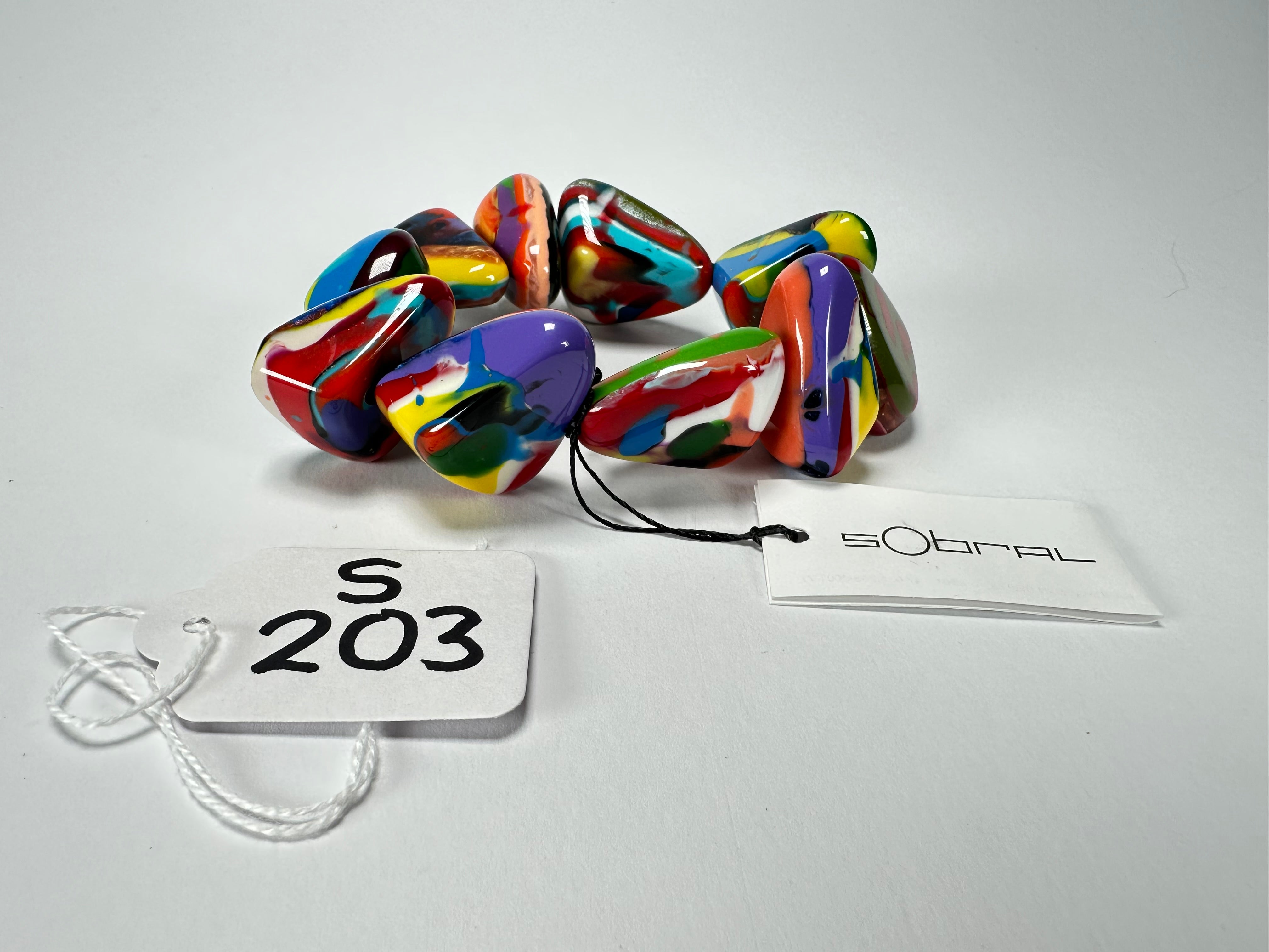 Sobral - Multi-Colour "Fuga" Diamante Elasticated Resin Bracelet ( 003619 )