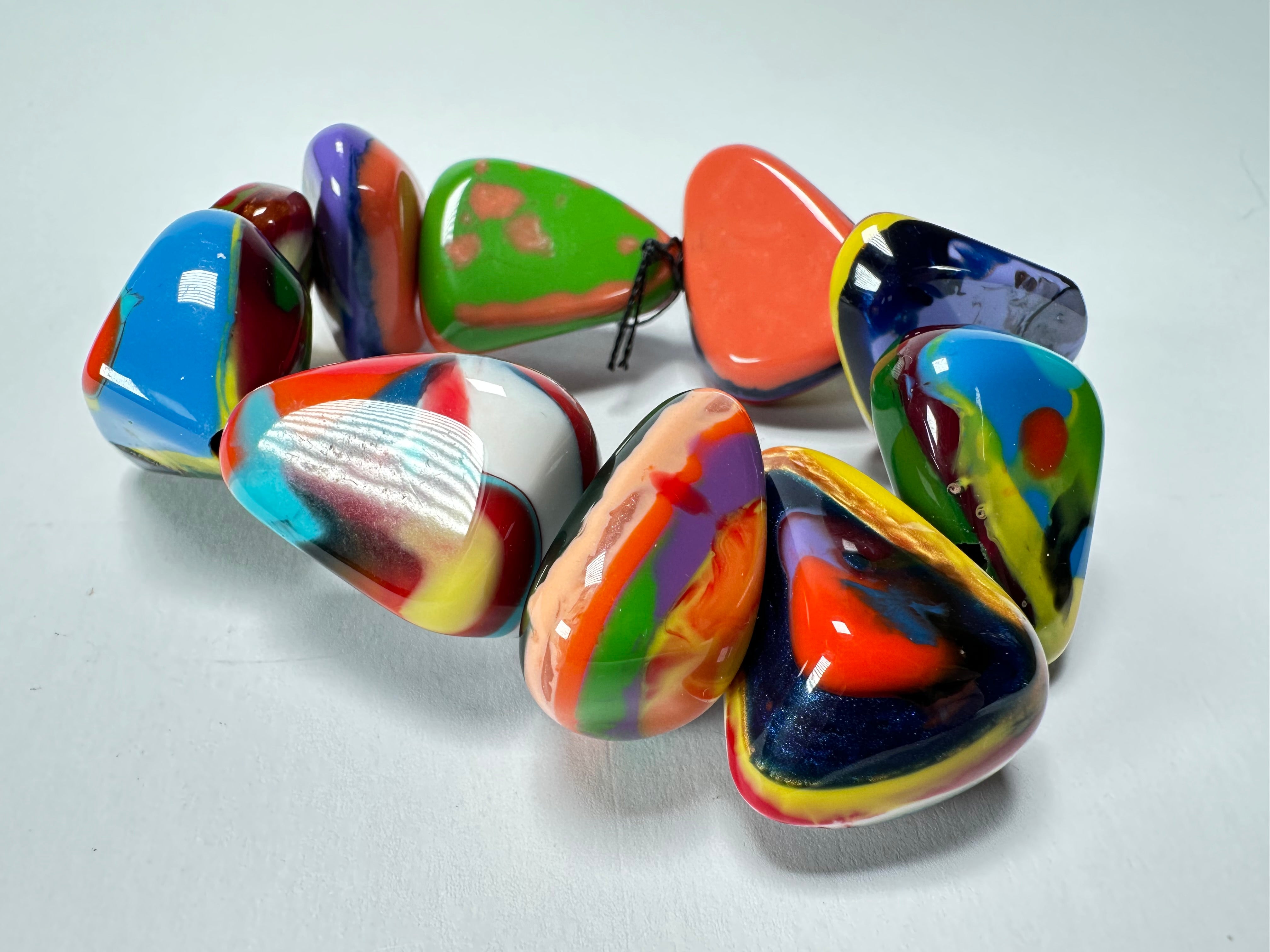 Sobral - Multi-Colour "Fuga" Diamante Elasticated Resin Bracelet ( 003619 )