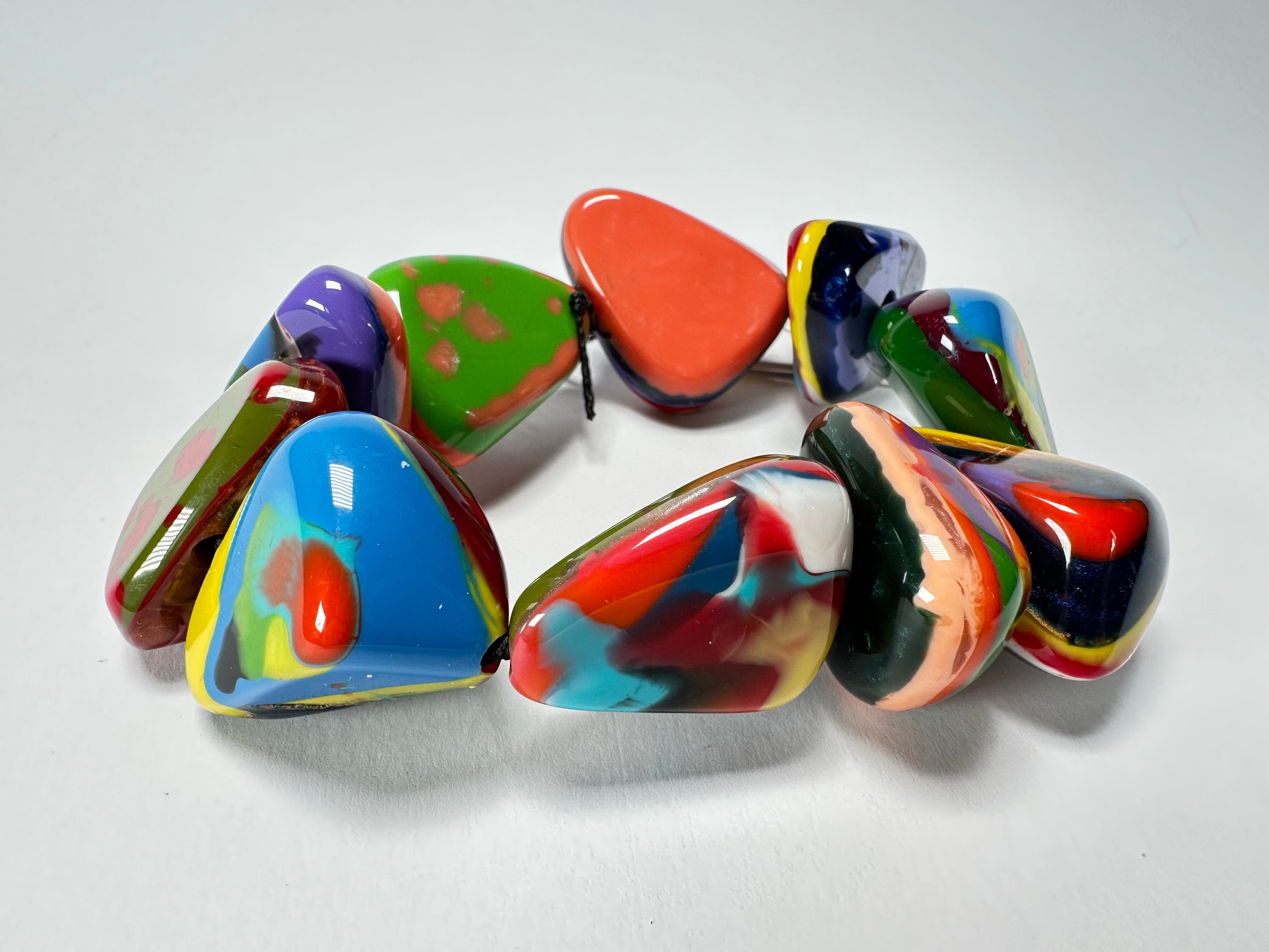 Sobral - Multi-Colour "Fuga" Diamante Elasticated Resin Bracelet ( 003619 )