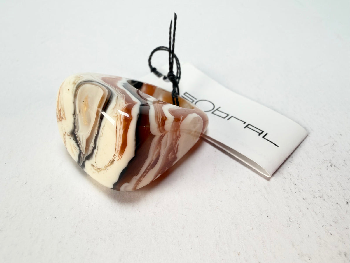 Sobral - Carmelo "Wave" Resin Ring ( 005325 ) - Size UK N / US 7