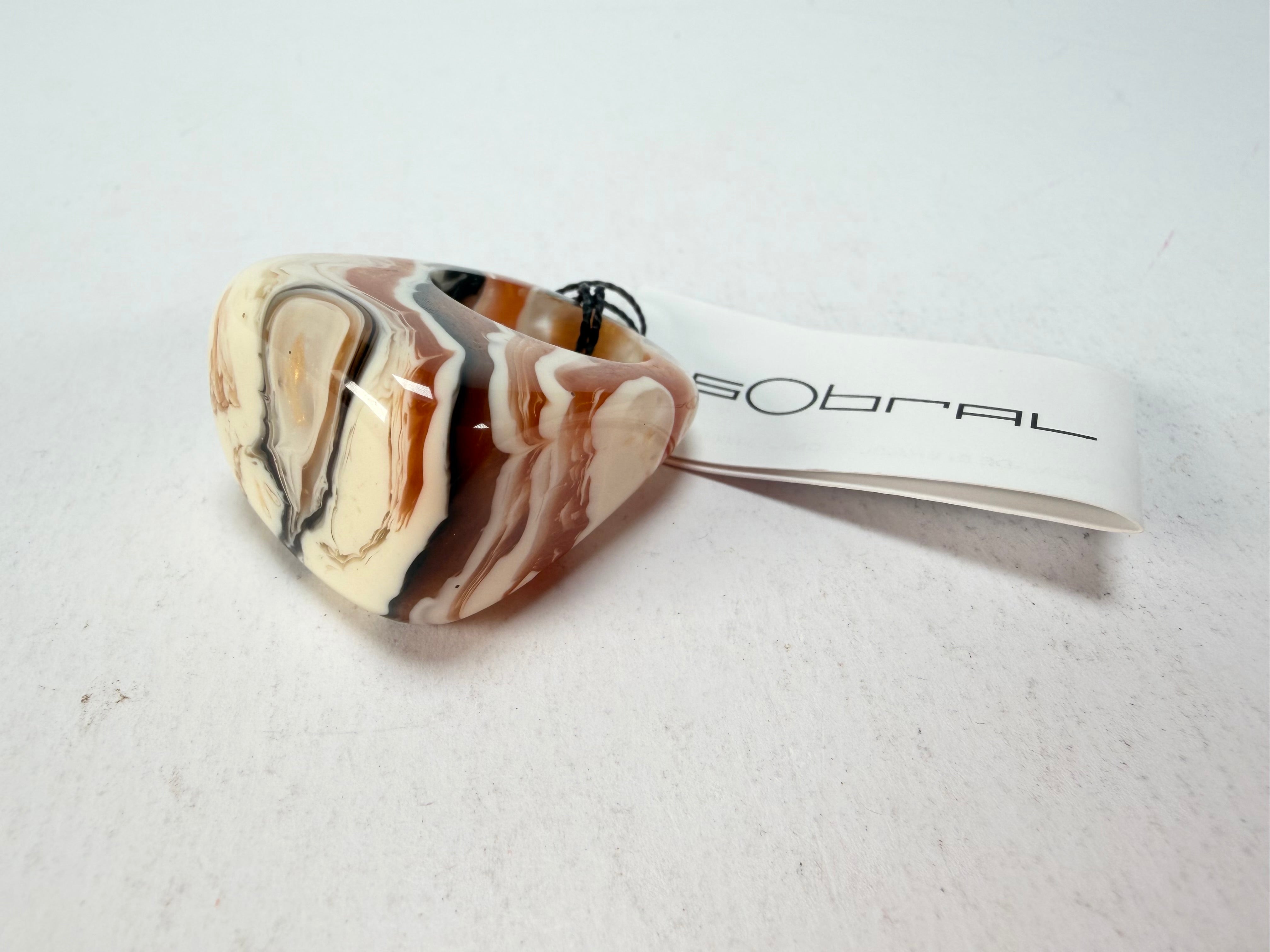 Sobral - Carmelo "Wave" Resin Ring ( 005325 ) - Size UK N / US 7