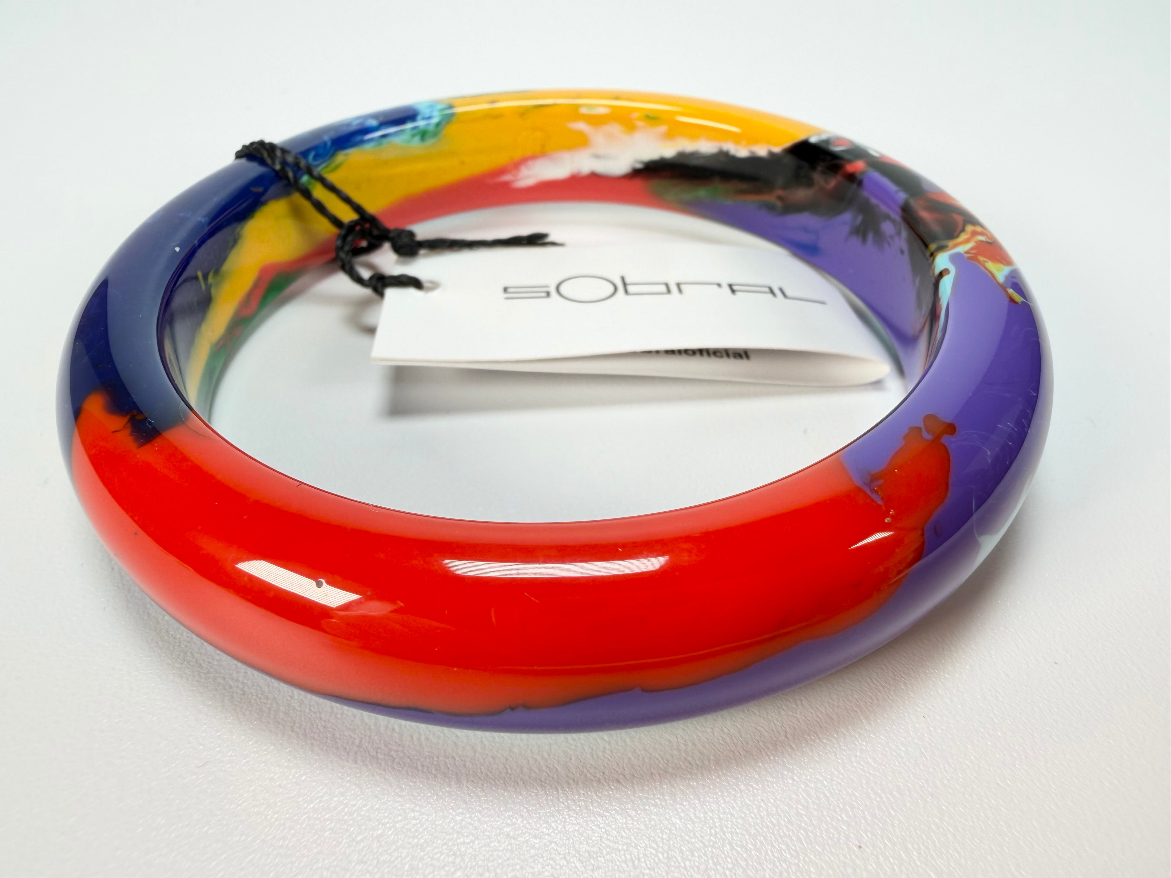 Sobral - Multi-Colour "PB14 Pollock" Resin Solid Bangle ( 001151 )
