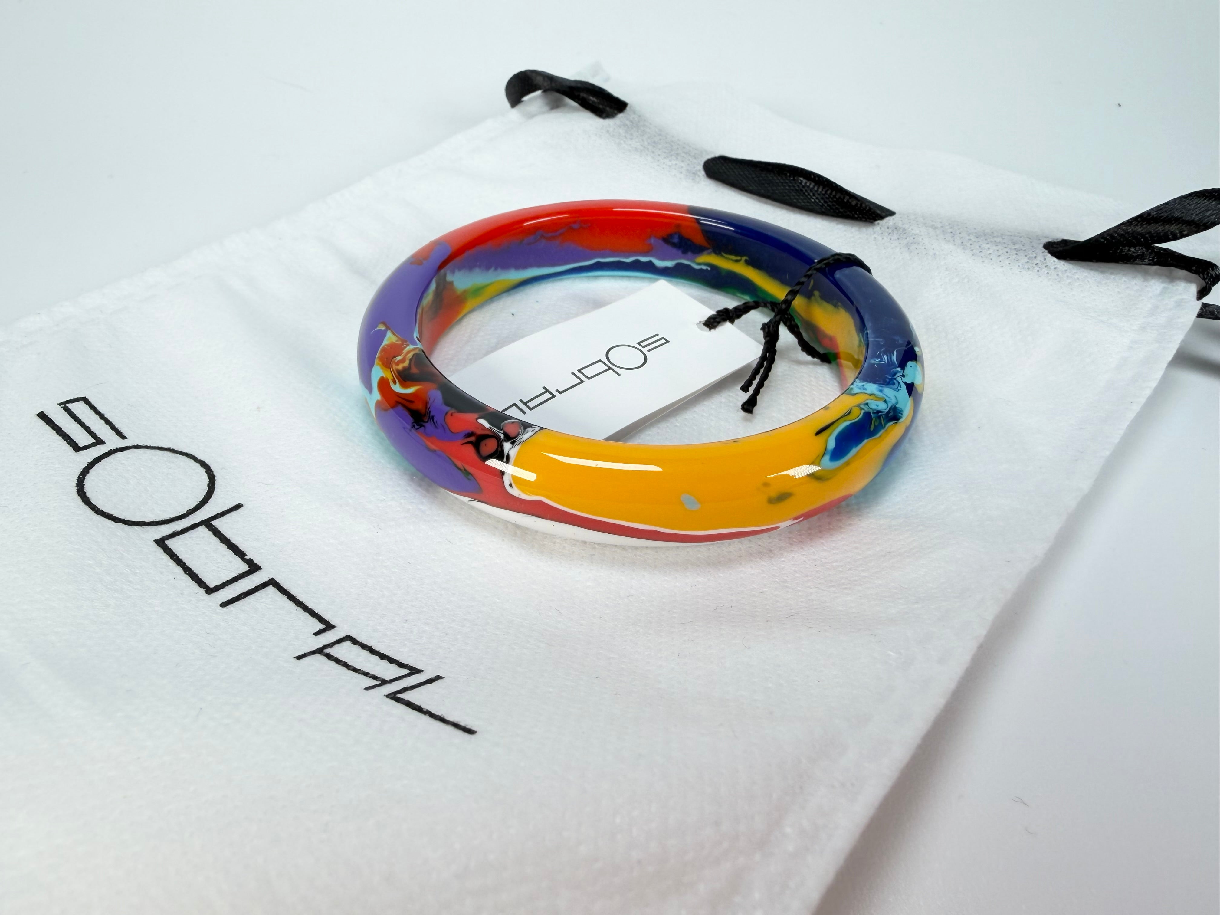 Sobral - Multi-Colour "PB14 Pollock" Resin Solid Bangle ( 001151 )