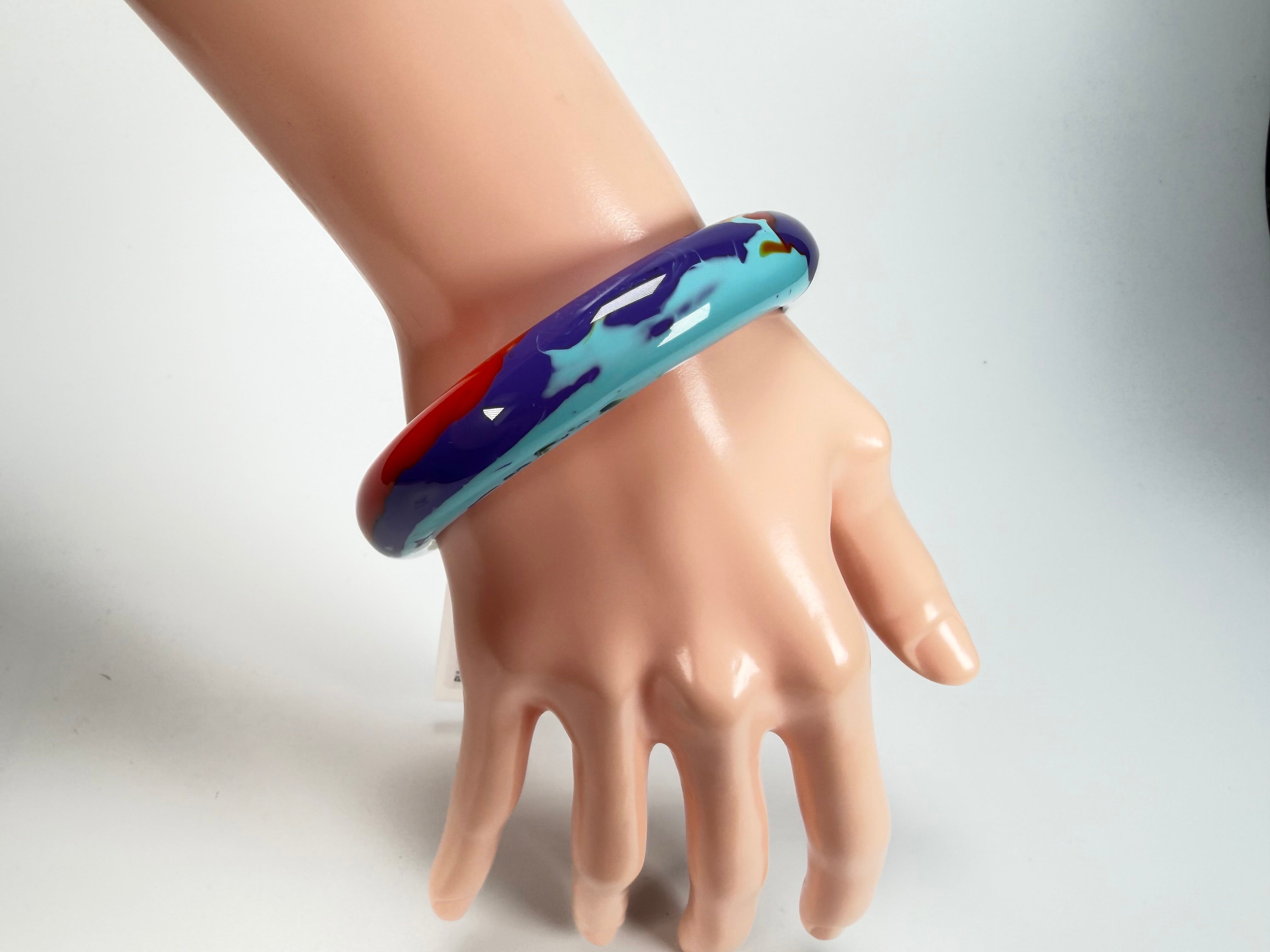 Sobral - Multi-Colour "PB14 Pollock" Resin Solid Bangle ( 001151 )