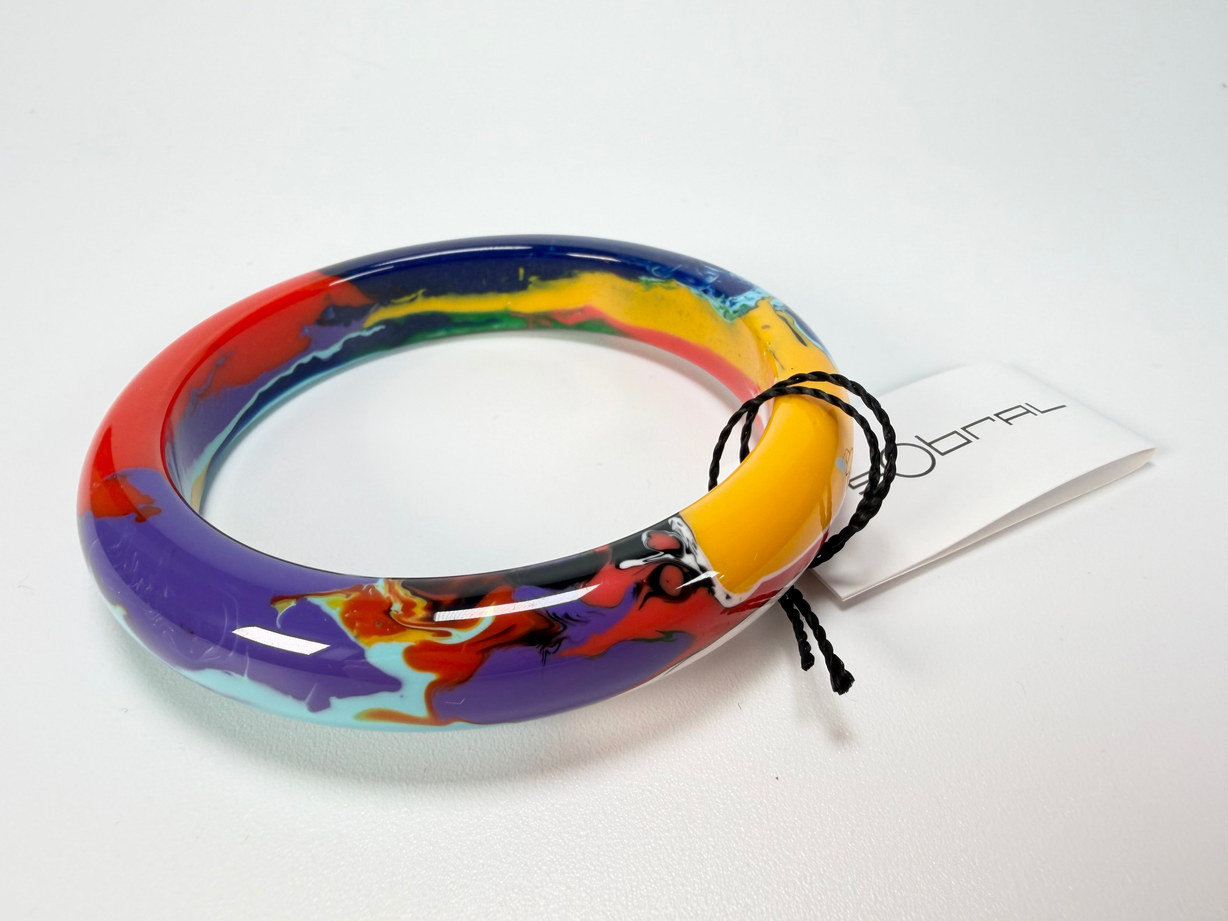 Sobral - Multi-Colour "PB14 Pollock" Resin Solid Bangle ( 001151 )