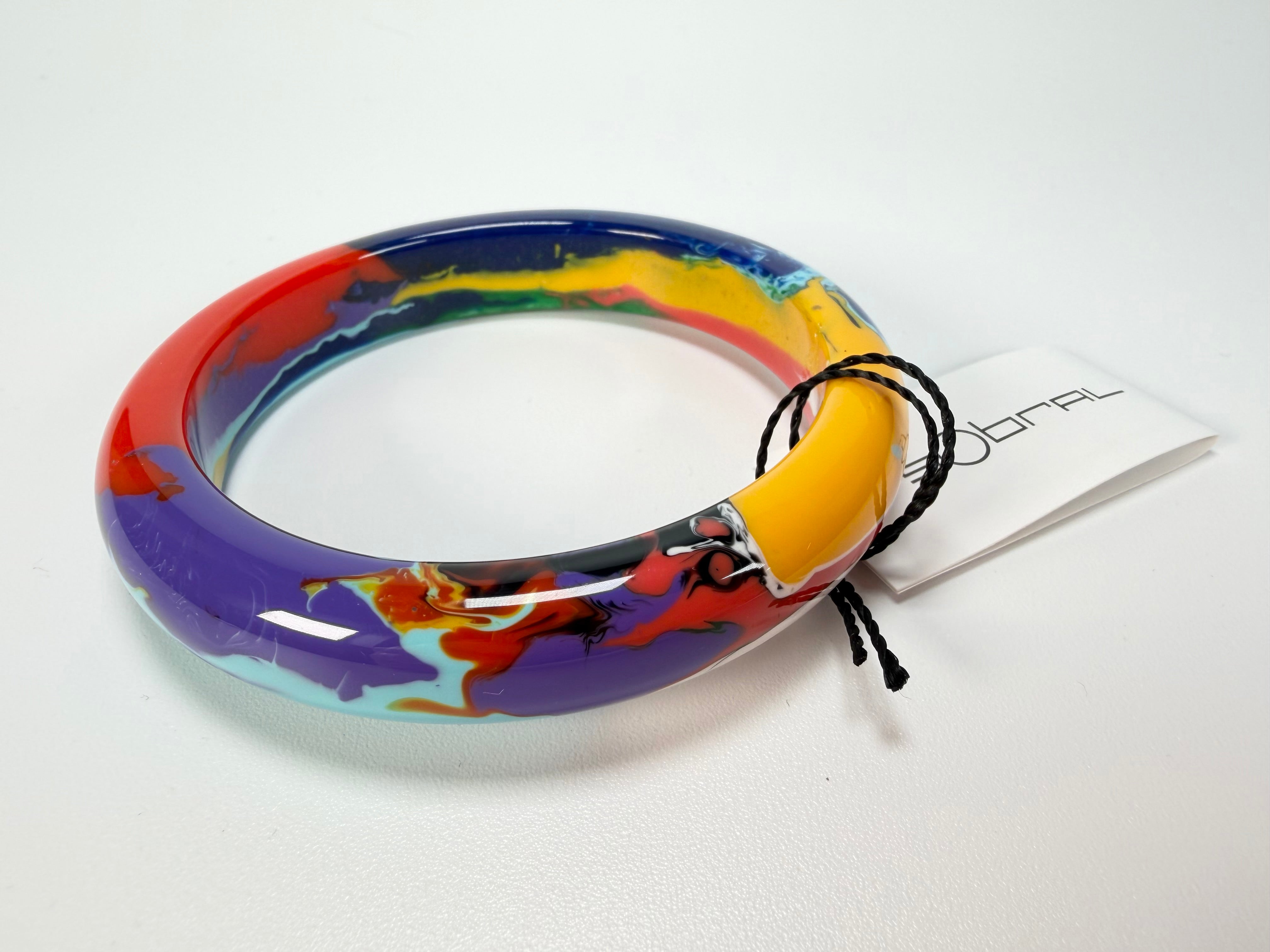 Sobral - Multi-Colour "PB14 Pollock" Resin Solid Bangle ( 001151 )