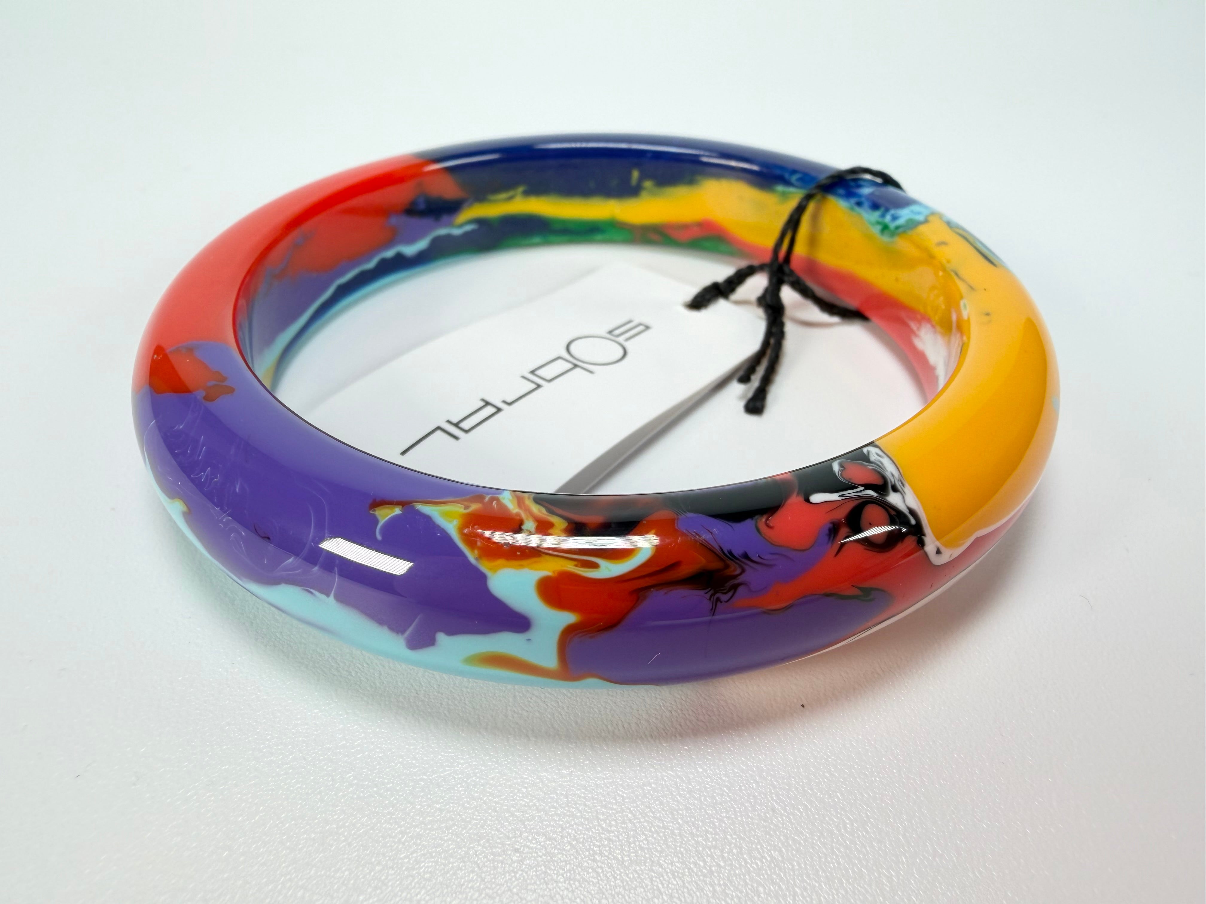 Sobral - Multi-Colour "PB14 Pollock" Resin Solid Bangle ( 001151 )