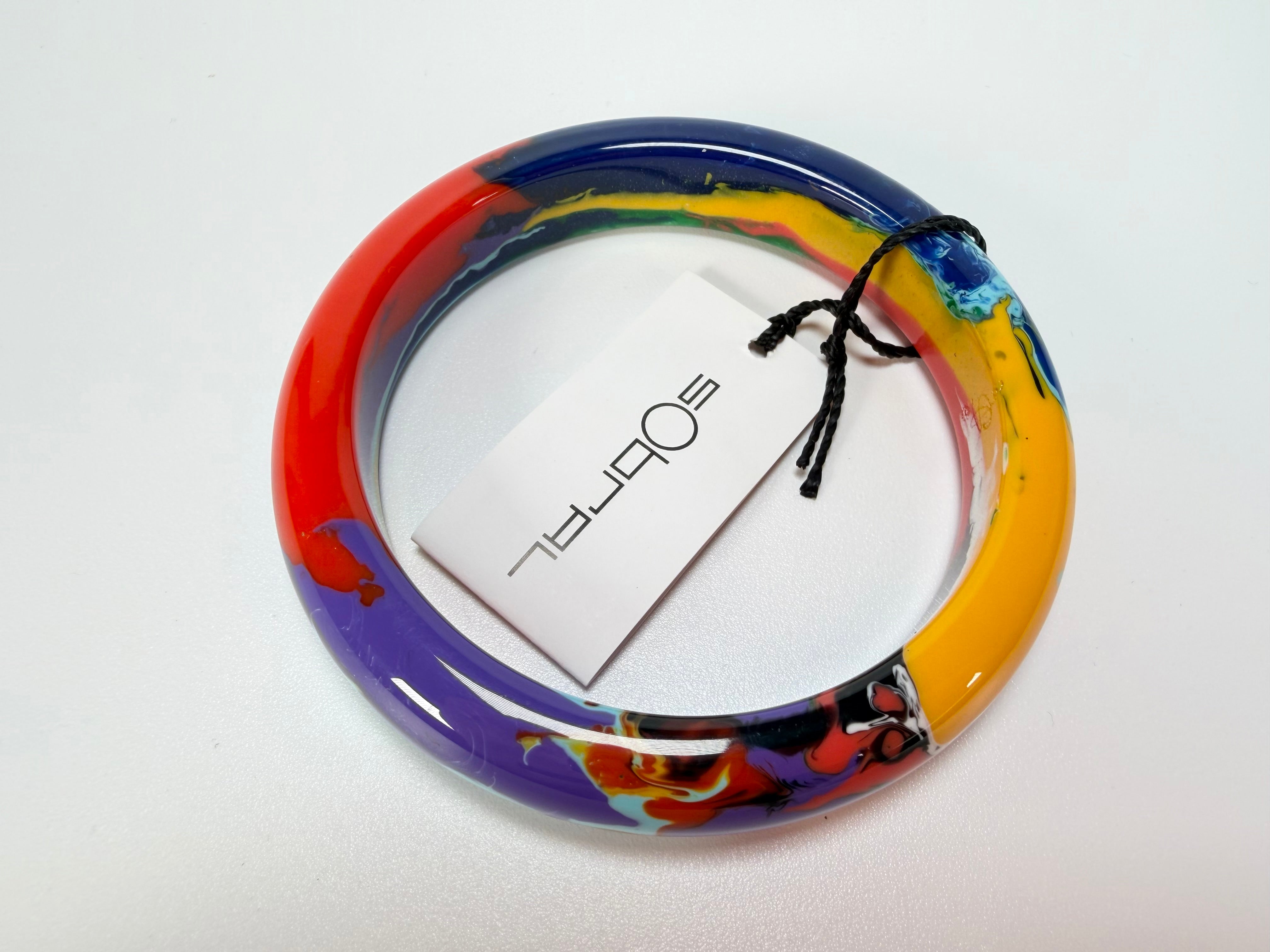 Sobral - Multi-Colour "PB14 Pollock" Resin Solid Bangle ( 001151 )