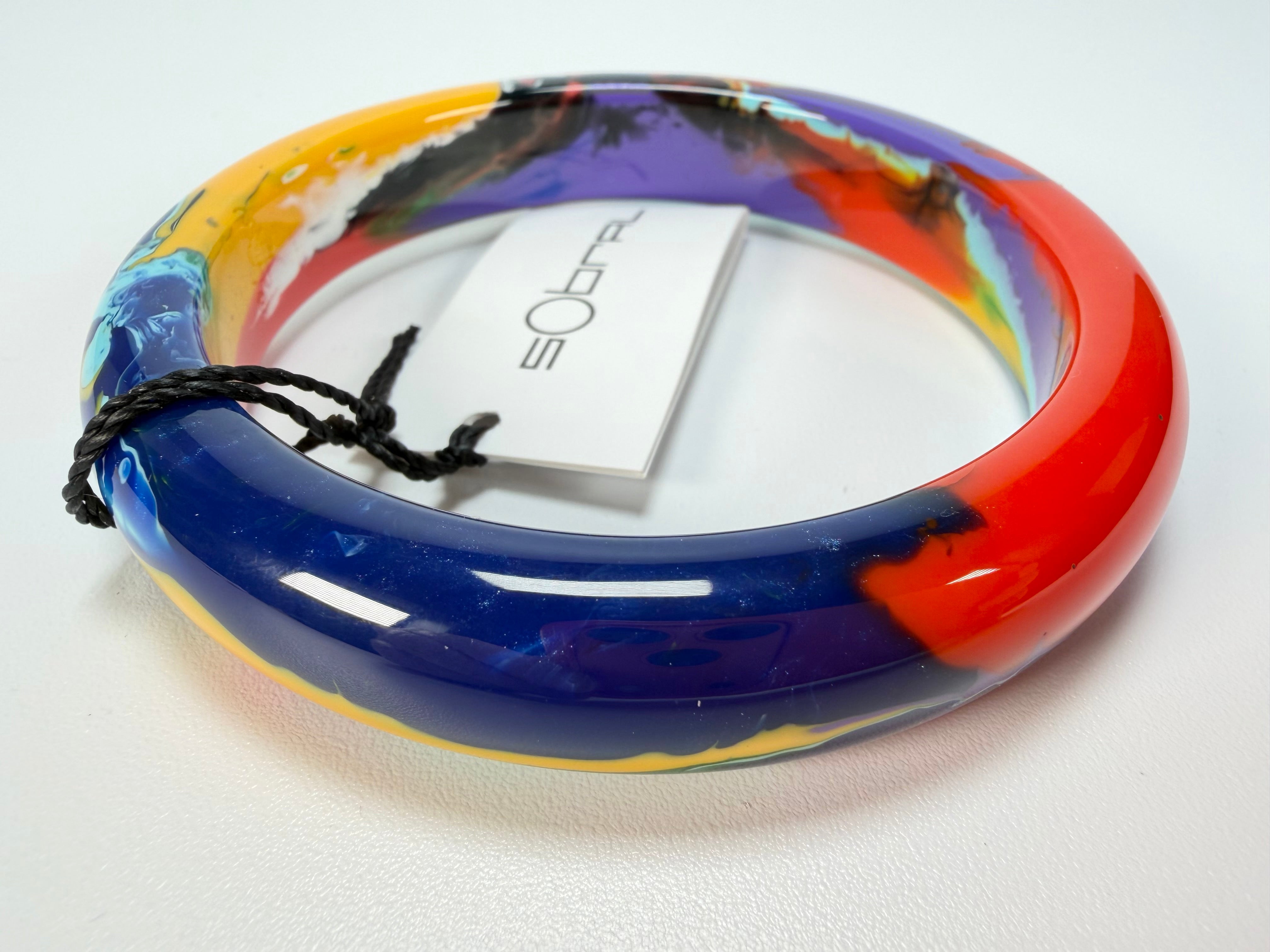 Sobral - Multi-Colour "PB14 Pollock" Resin Solid Bangle ( 001151 )