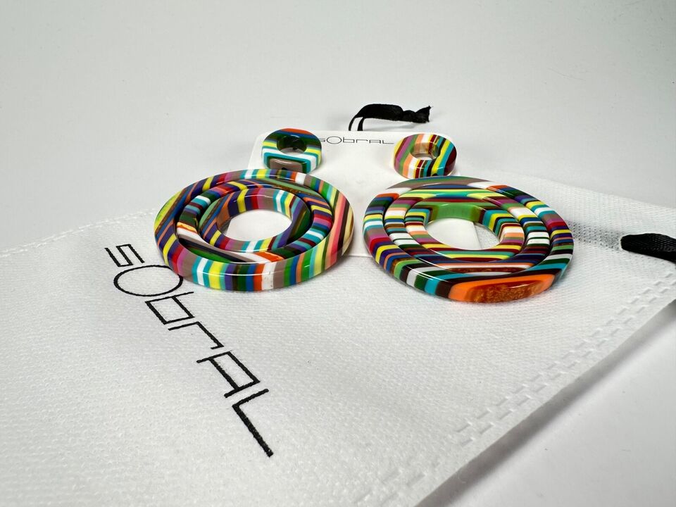 Sobral - Pop Art "Modernismo" Resin Earrings ( 004892 )