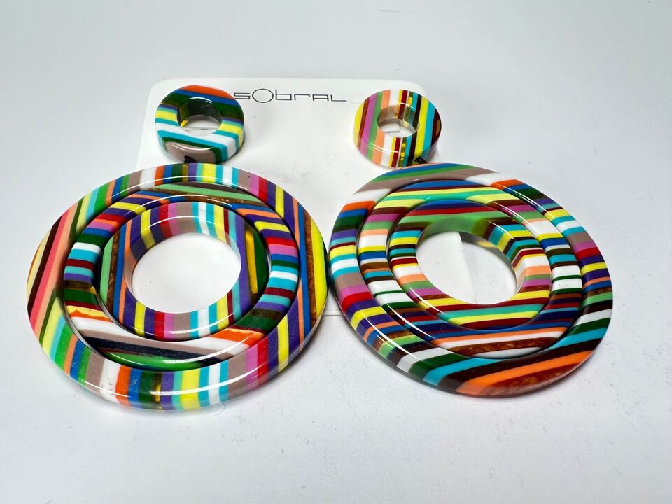 Sobral - Pop Art "Modernismo" Resin Earrings ( 004892 )