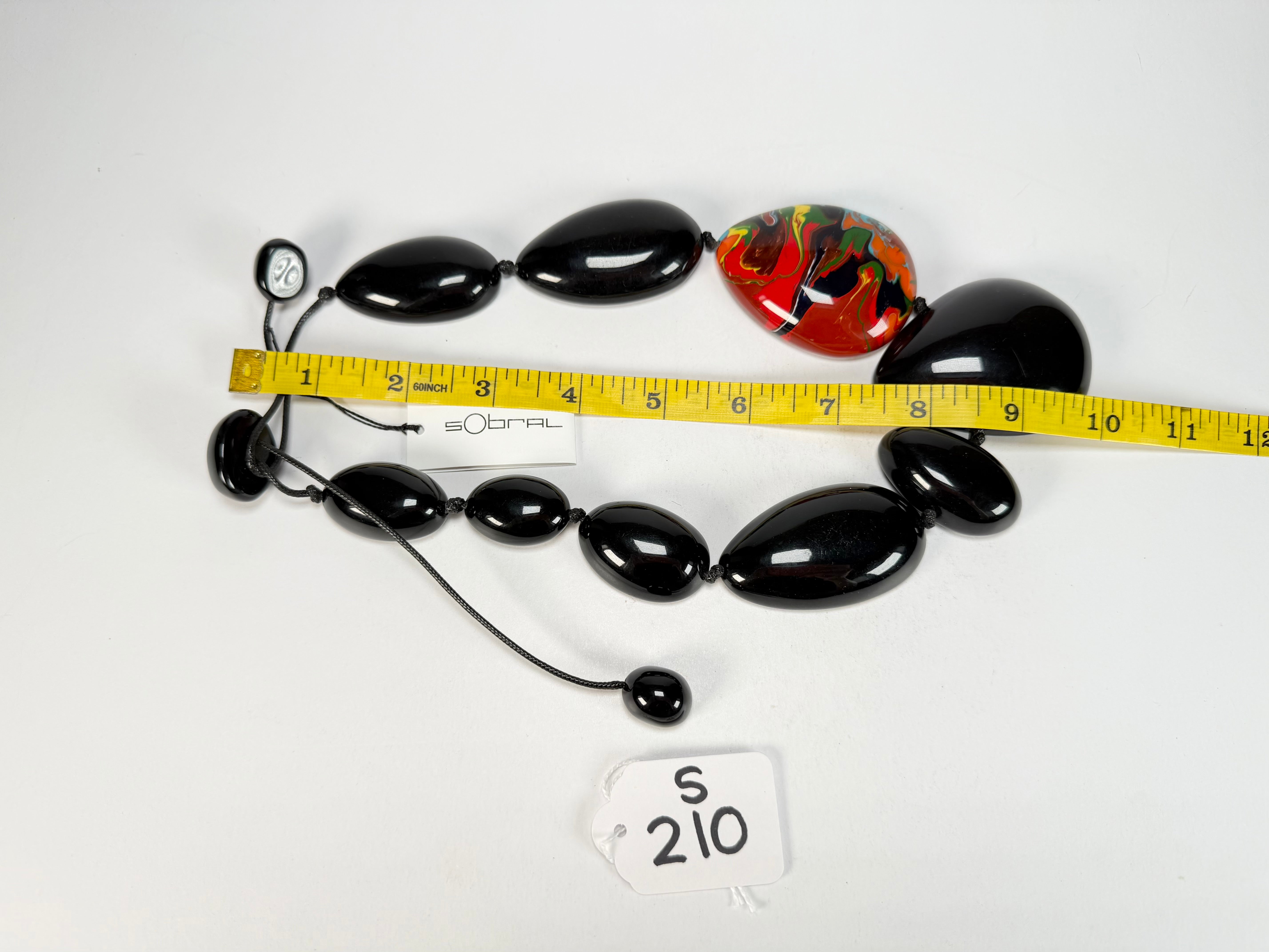 Sobral - Multi-Colour "Elen" Black & Pollock Resin Necklace ( 005411 )