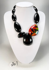 Sobral - Multi-Colour "Elen" Black & Pollock Resin Necklace ( 005411 )