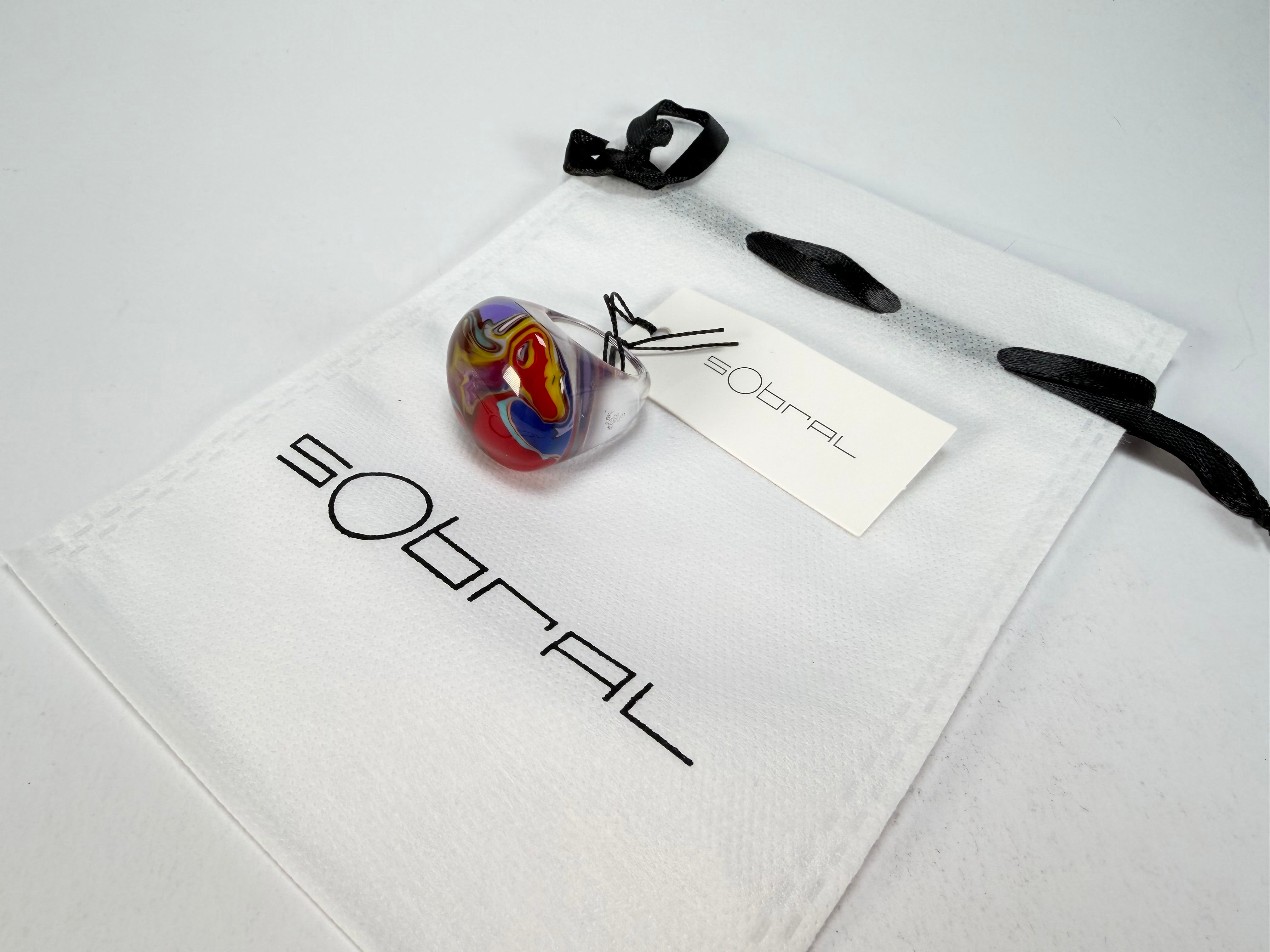 Sobral - Planets "Saturno" Pollock Resin Ring ( 005457 ) - Size UK Q / US 8