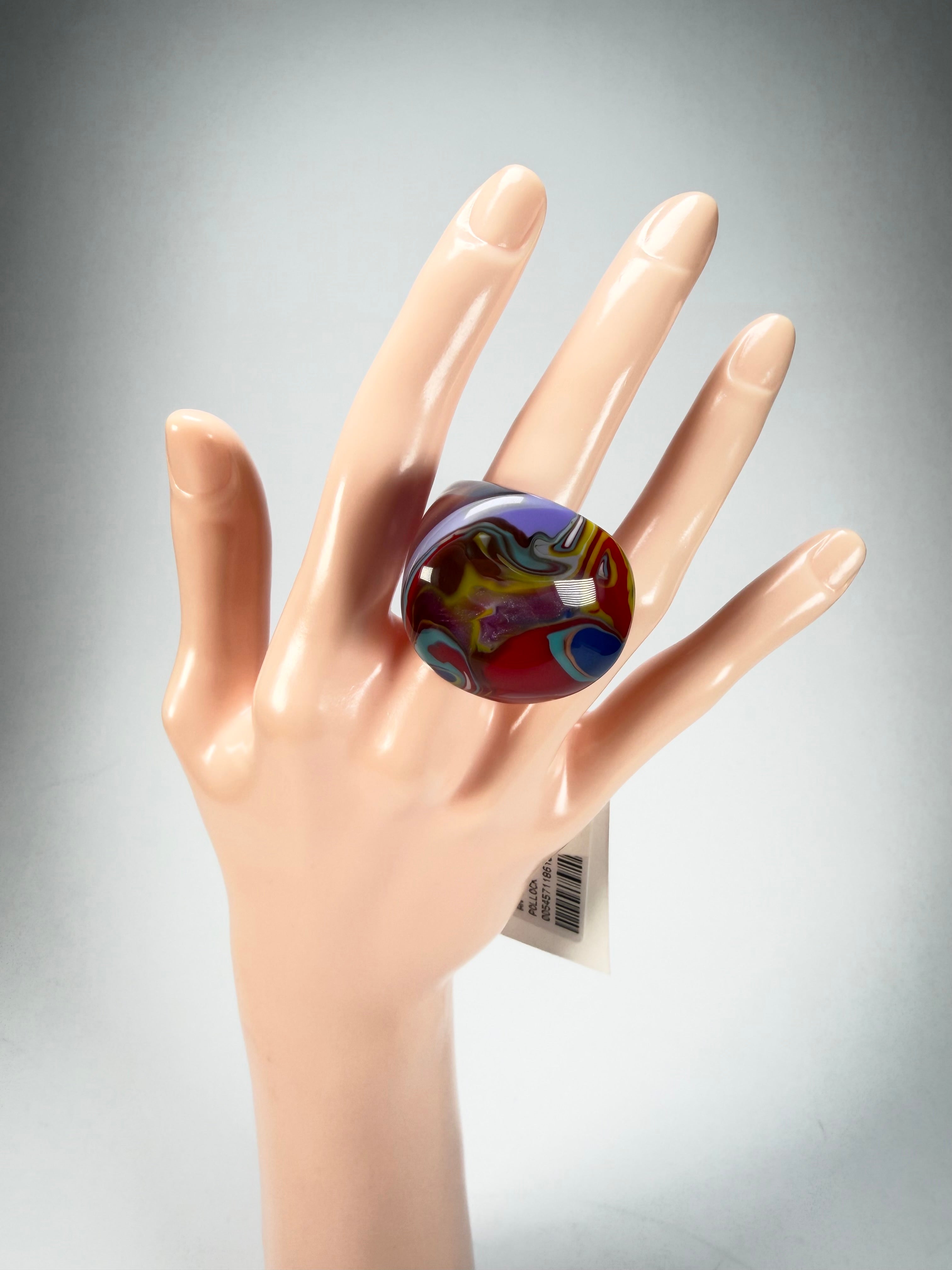 Sobral - Planets "Saturno" Pollock Resin Ring ( 005457 ) - Size UK Q / US 8