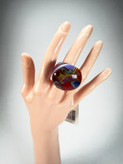 Sobral - Planets "Saturno" Pollock Resin Ring ( 005457 ) - Size UK Q / US 8