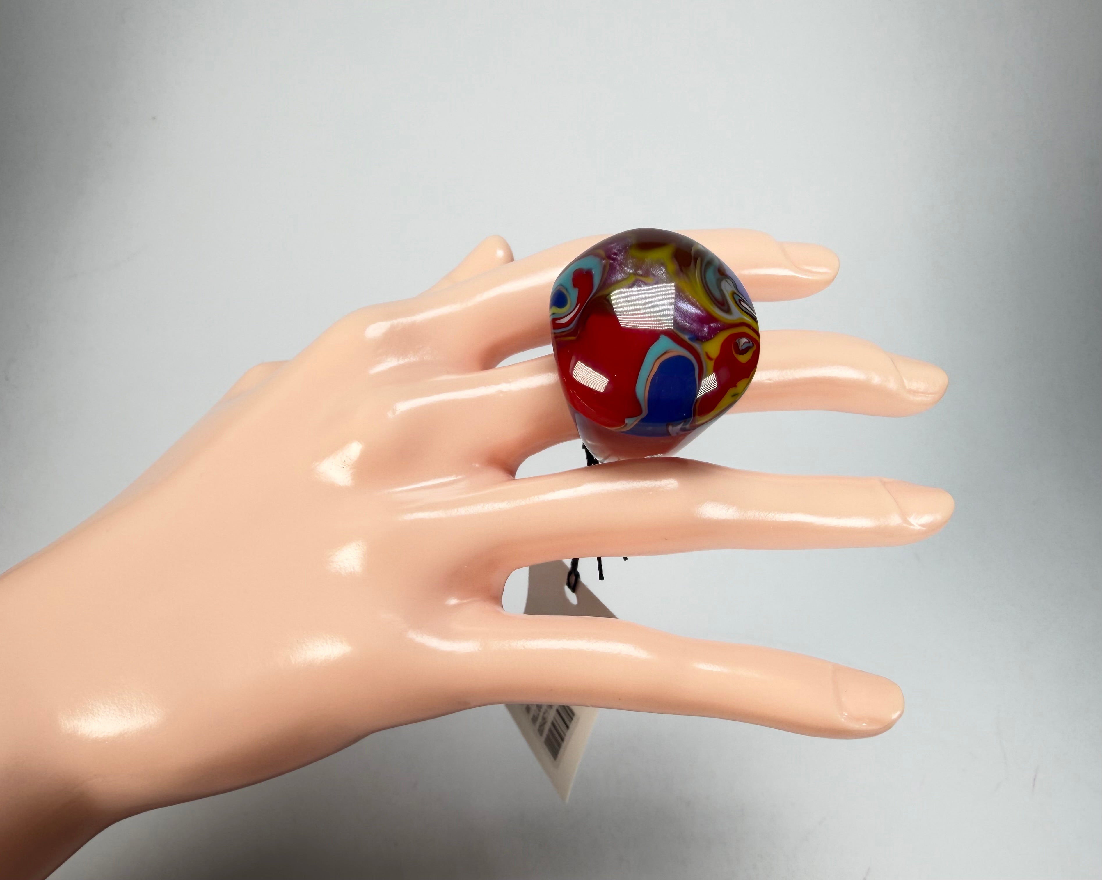 Sobral - Planets "Saturno" Pollock Resin Ring ( 005457 ) - Size UK Q / US 8