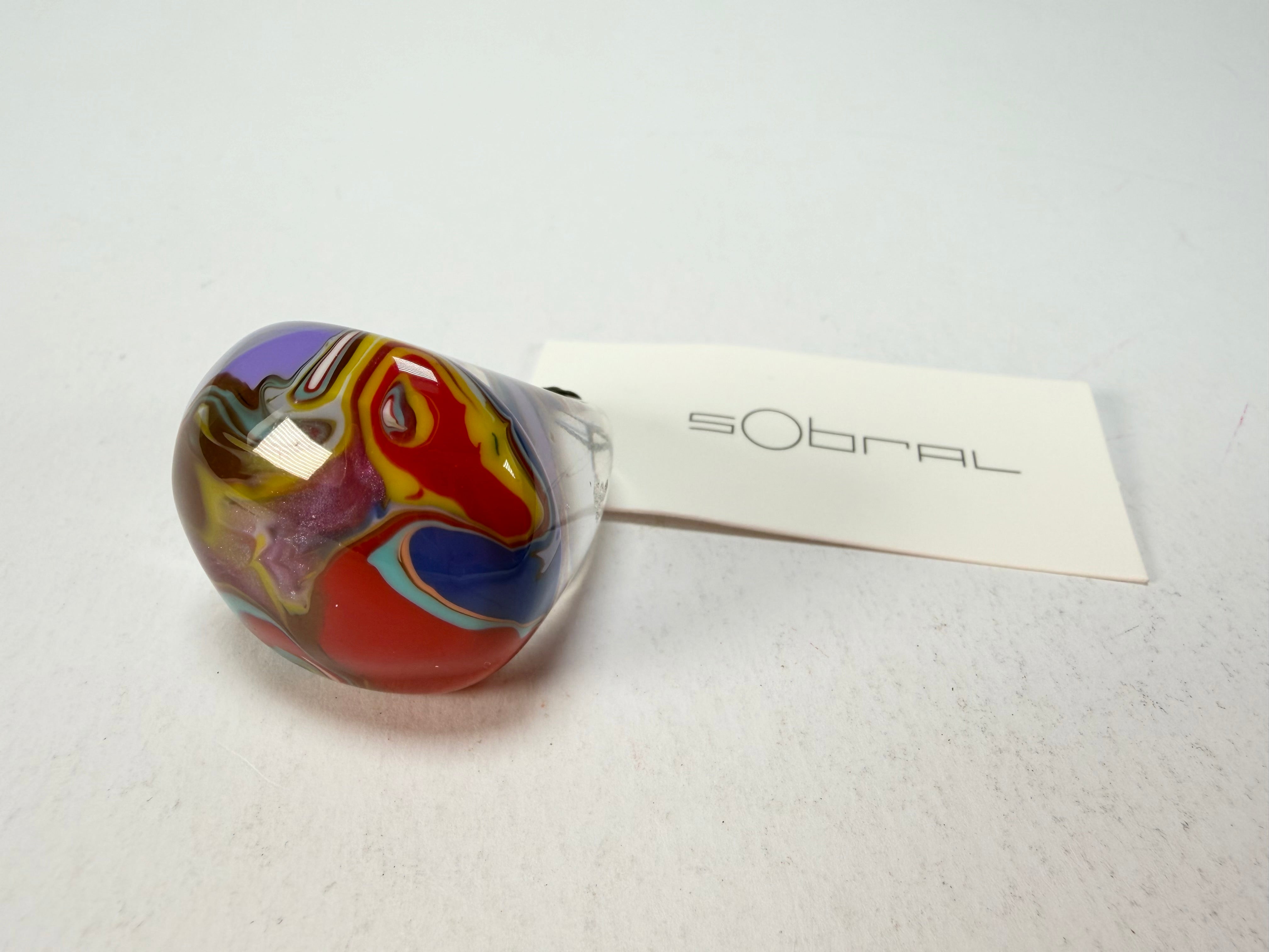 Sobral - Planets "Saturno" Pollock Resin Ring ( 005457 ) - Size UK Q / US 8