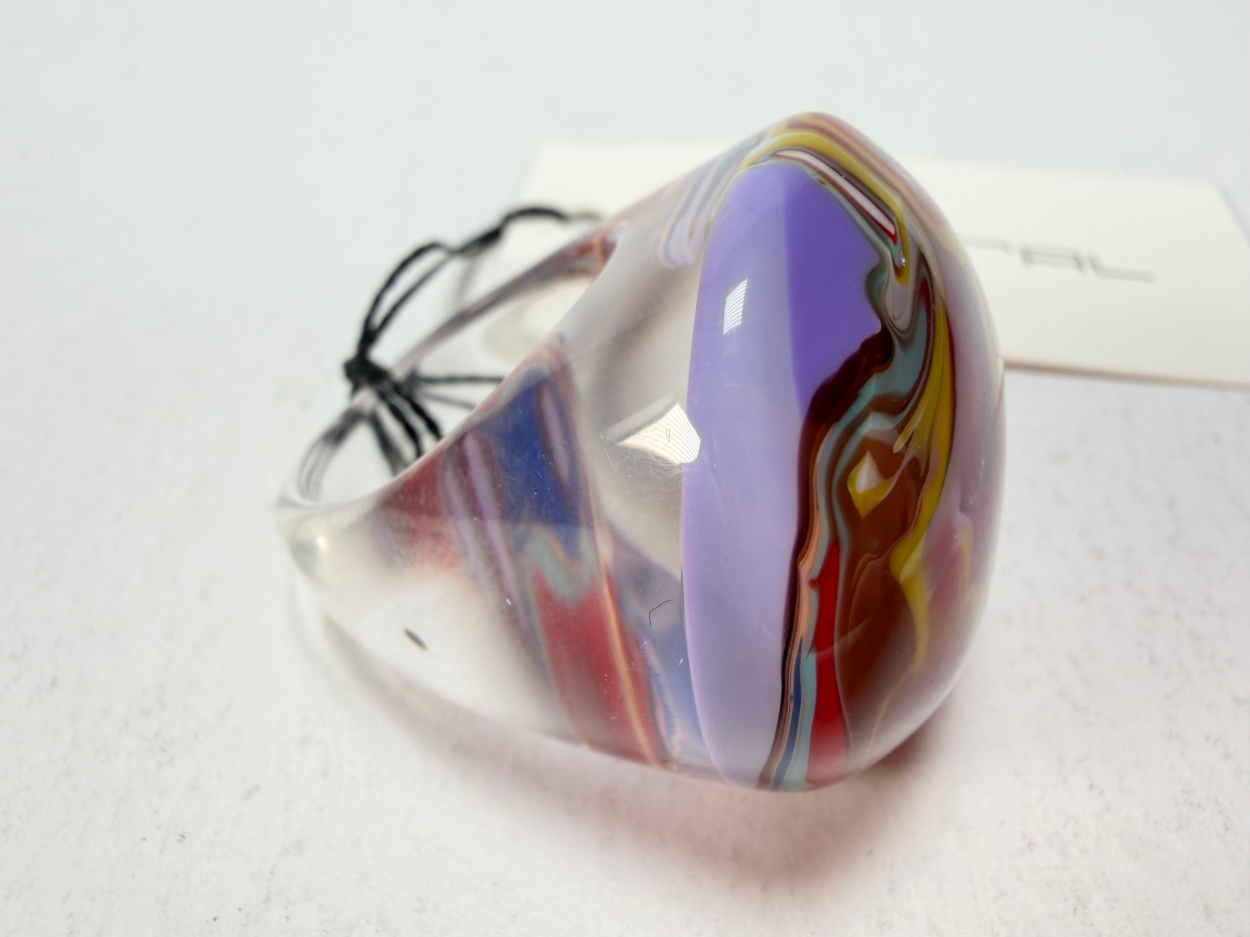 Sobral - Planets "Saturno" Pollock Resin Ring ( 005457 ) - Size UK Q / US 8